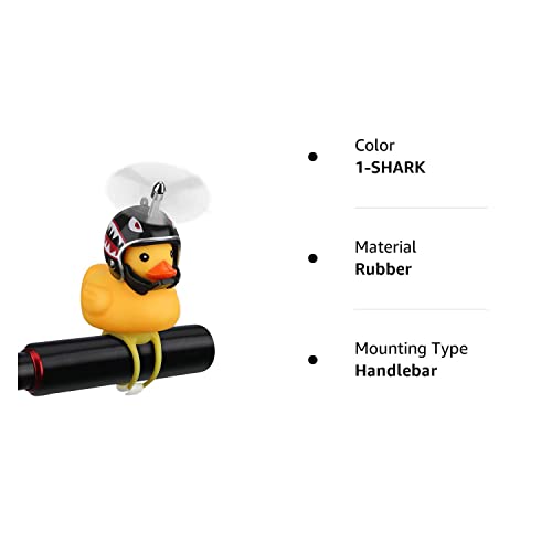 Duck Bike Bell, Rubber Duck Bicycle Accessories with LED Light, Cute Propeller Handlebar Bicycle Horns for Kids Toddler Children Adults Sport Outdoor