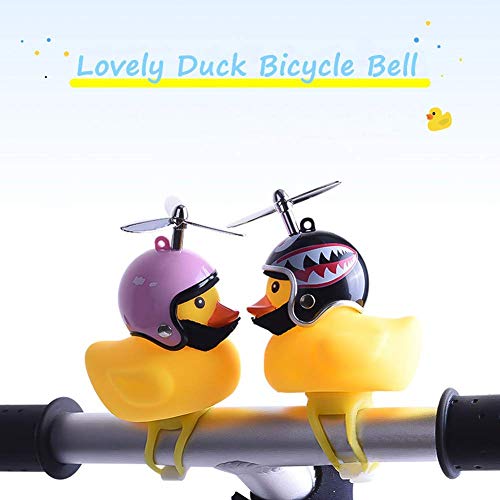 Duck Bike Bell, Rubber Duck Bicycle Accessories with LED Light, Cute Propeller Handlebar Bicycle Horns for Kids Toddler Children Adults Sport Outdoor
