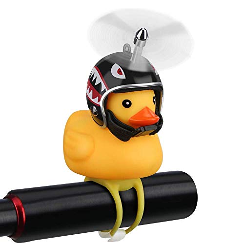 Duck Bike Bell, Rubber Duck Bicycle Accessories with LED Light, Cute Propeller Handlebar Bicycle Horns for Kids Toddler Children Adults Sport Outdoor