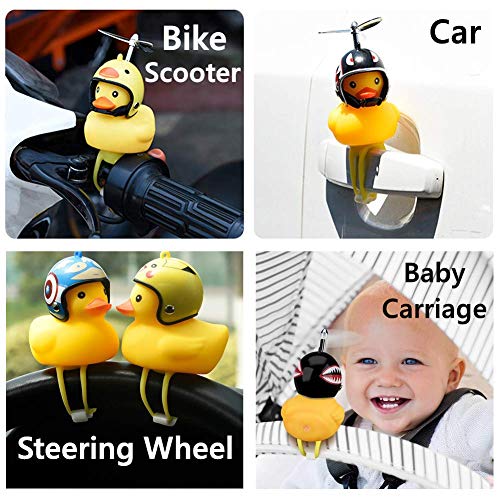 Duck Bike Bell, Rubber Duck Bicycle Accessories with LED Light, Cute Propeller Handlebar Bicycle Horns for Kids Toddler Children Adults Sport Outdoor