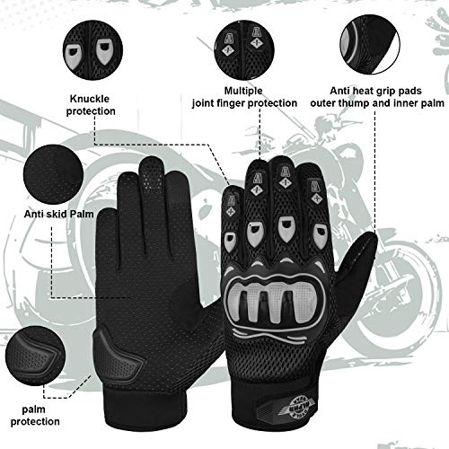 ALPHA CYCLE GEAR Moto Sports Gloves (Black, Medium)