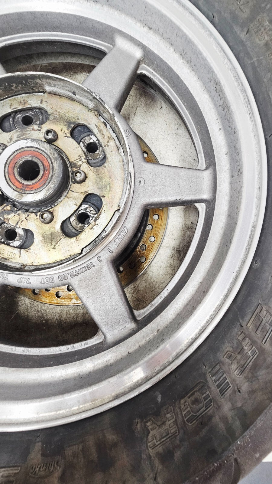 1995 HONDA GOLDWING GL1500 Rear Mag Wheel Rim Tire 16X3.5 Brake Rotor