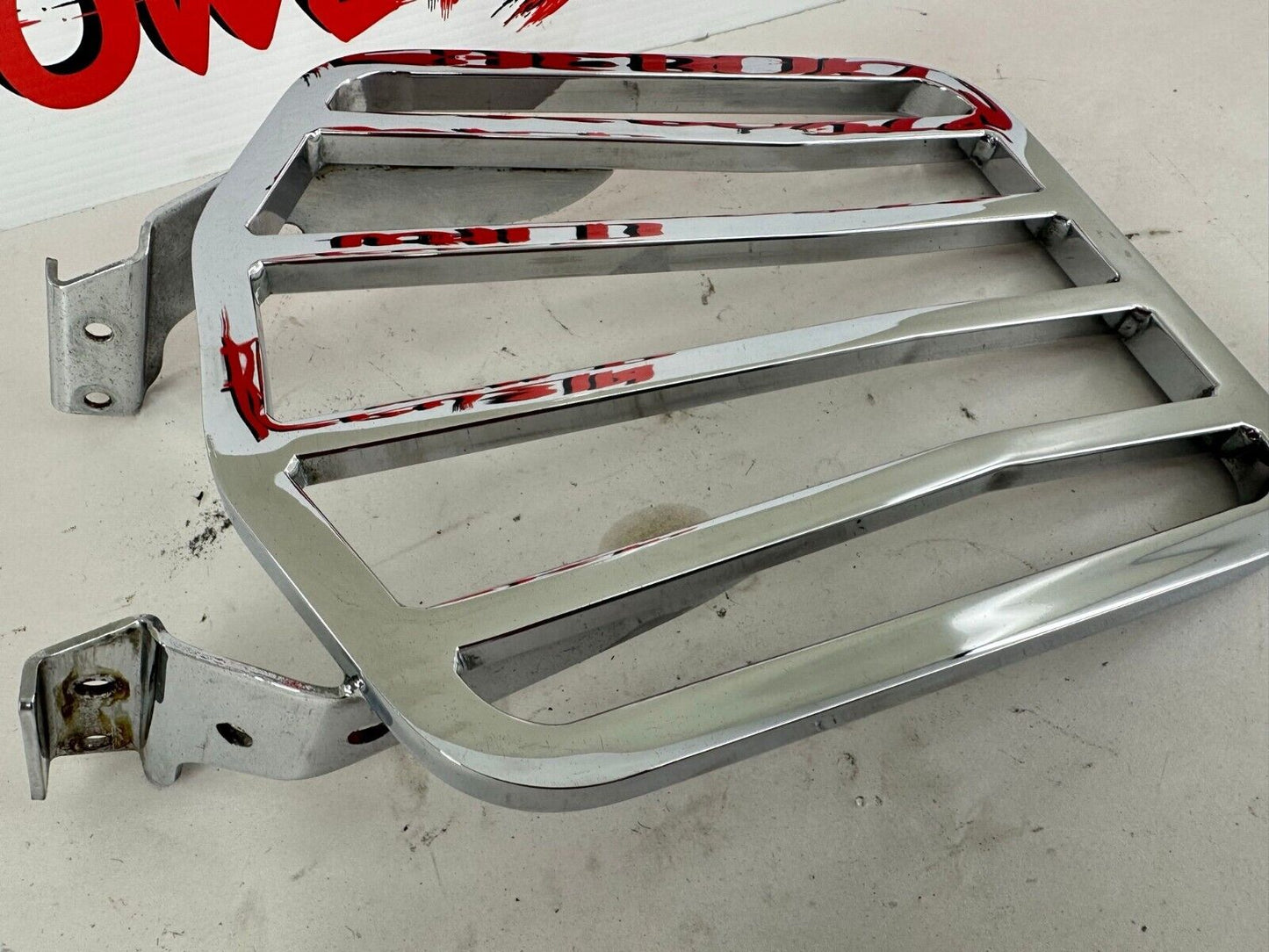 2003 HARLEY SOFTAIL Chrome Luggage Rack Sissy Bar Passenger Backrest