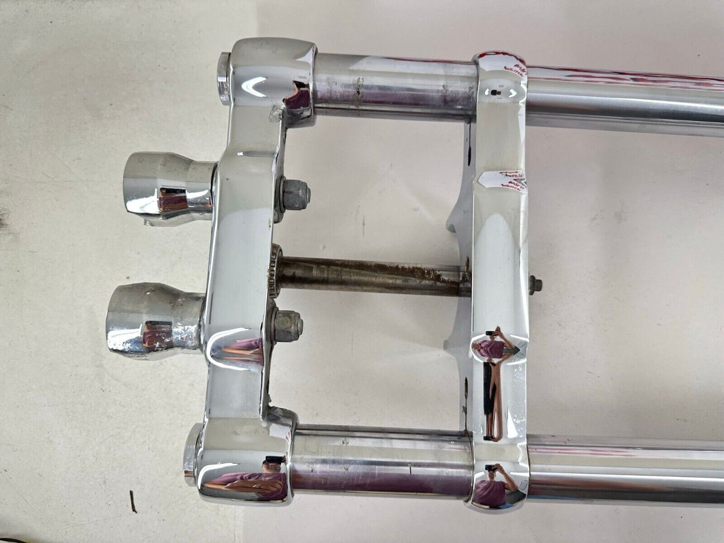 2003 HARLEY SOFTAIL DEUCE Chrome Front Forks Triple Clamps