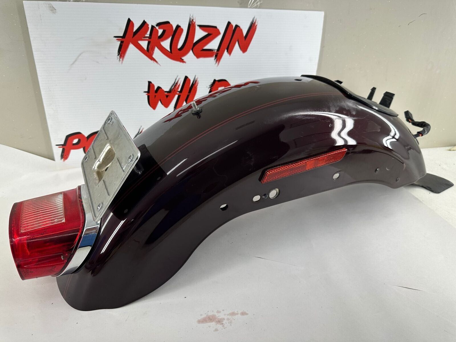 2007 HARLEY SPORTSTER CUSTOM Purple Rear Fender + Brake Light