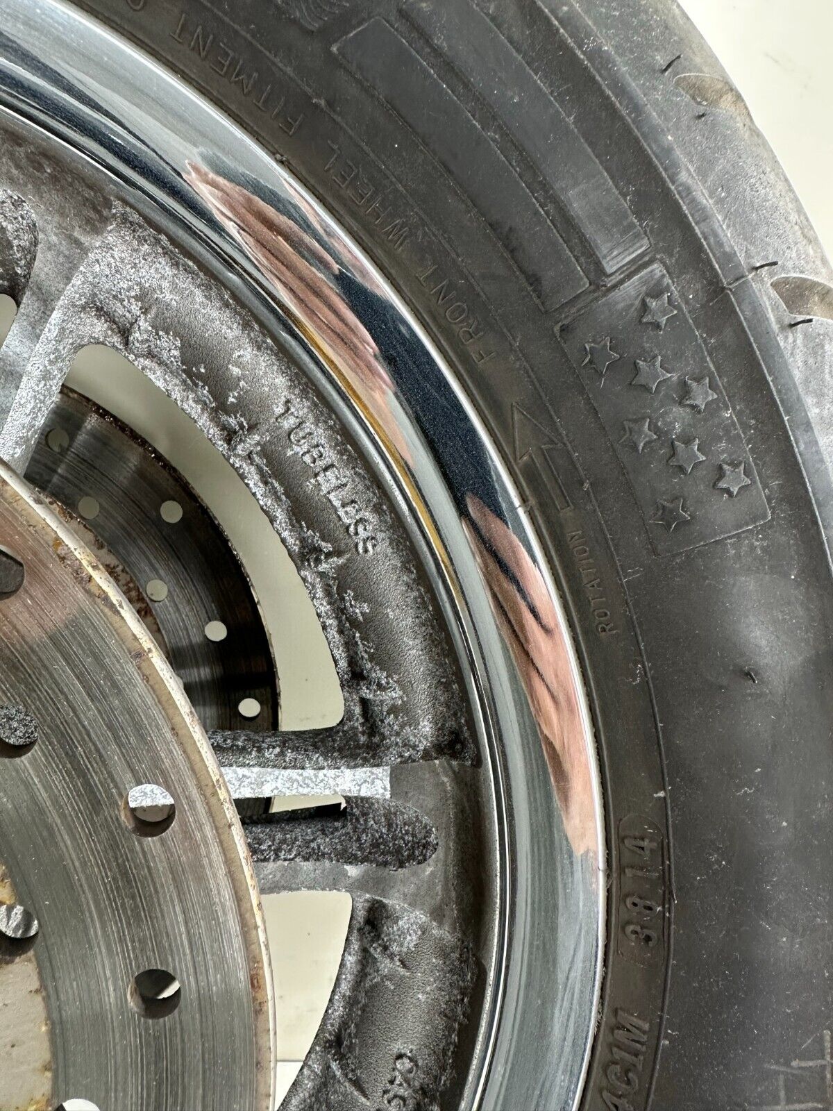 2003 HARLEY FLH ELECTRA GLIDE 16" Front Wheel Rim Nice Tire 6 Spoke CVO