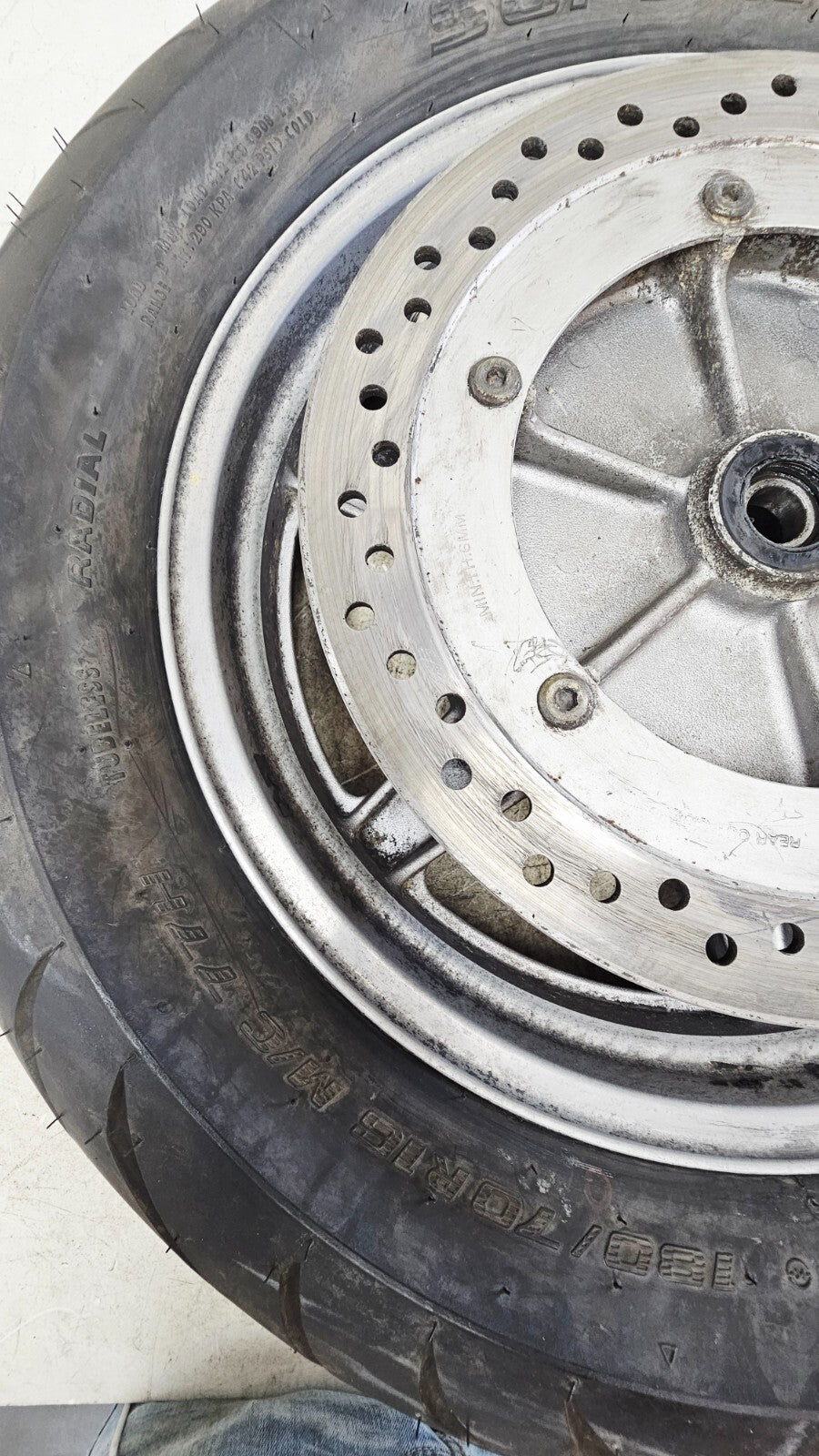 1995 HONDA GOLDWING GL1500 Rear Mag Wheel Rim Tire 16X3.5 Brake Rotor