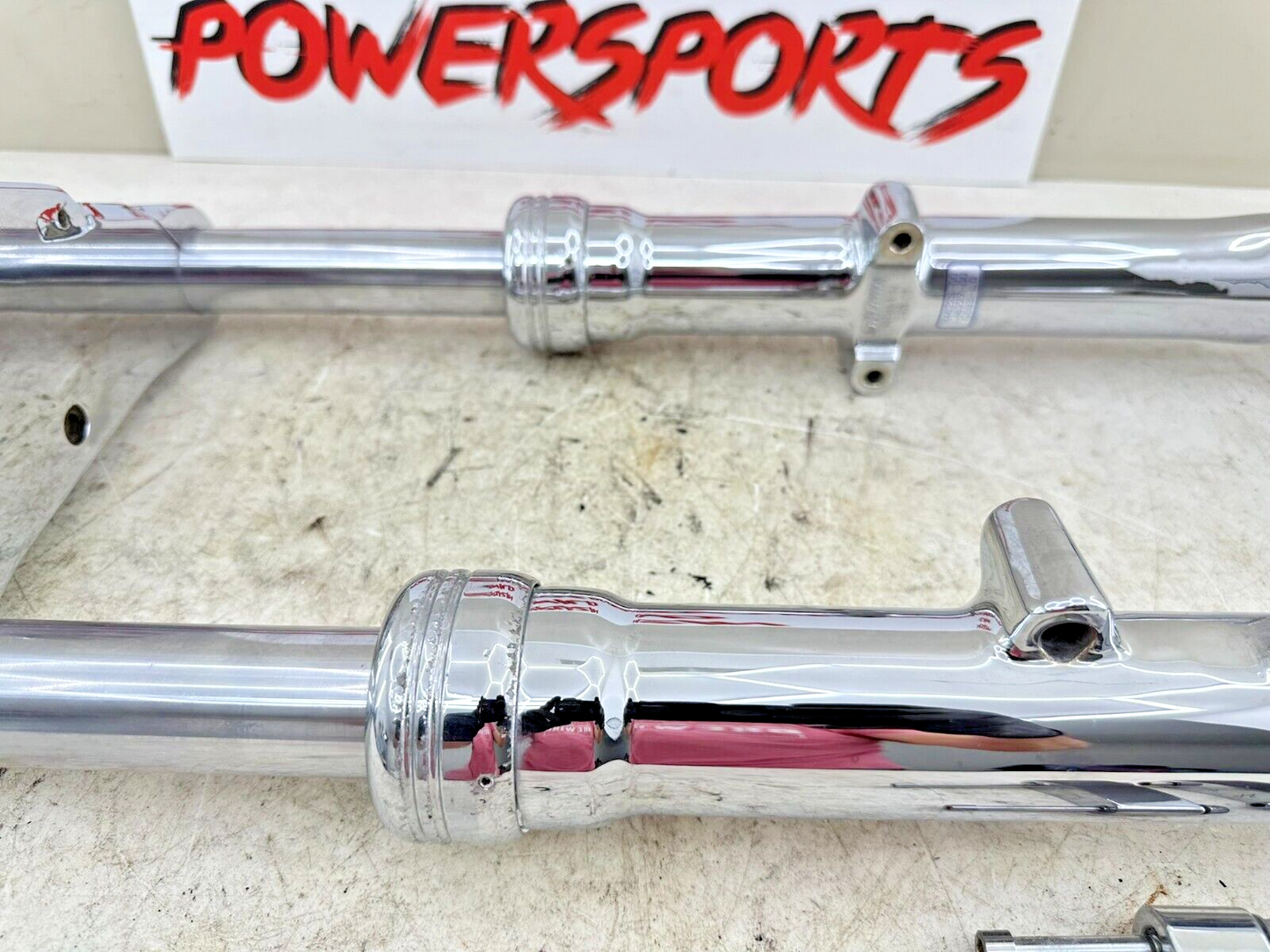 2002 HARLEY DYNA LOW RIDER 41mm Front Forks Wide Glide Chrome Lowers+Triple Tree