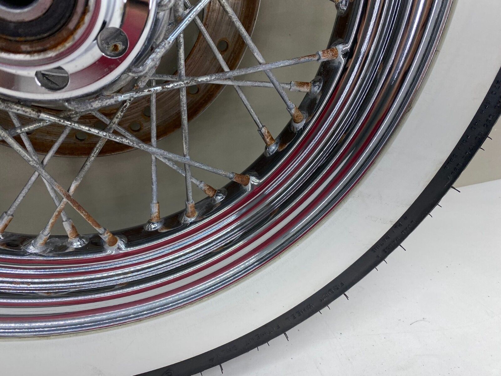 2003 HARLEY DAVIDSON SOFTAIL Heritage Front Wheel Rim Tire Spoke Laced Whitewall