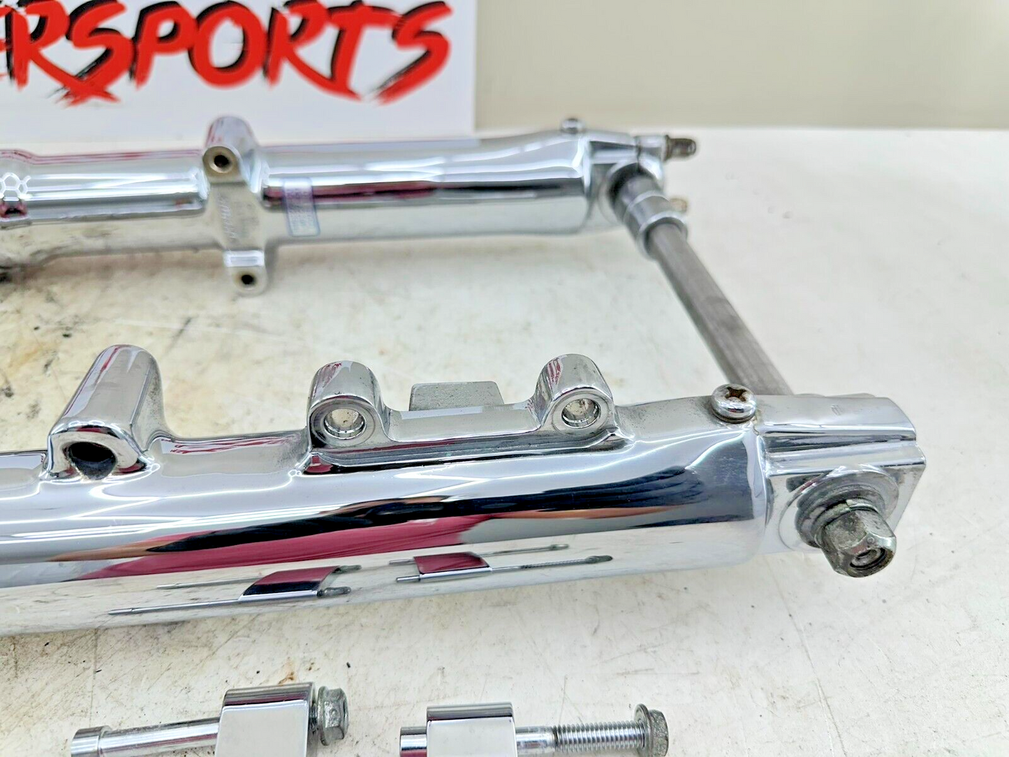 2002 HARLEY DYNA LOW RIDER 41mm Front Forks Wide Glide Chrome Lowers+Triple Tree
