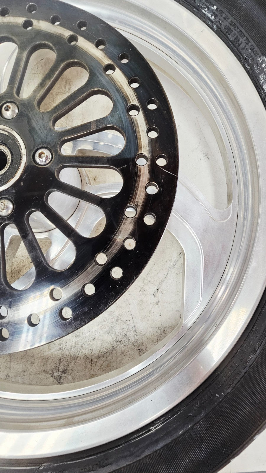 1993 HARLEY SOFTAIL Front Wheel Rim Tire 3 Spoke
