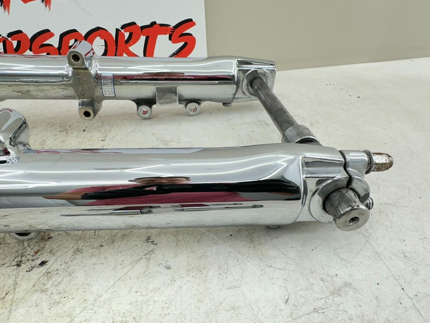 2002 HARLEY DYNA LOW RIDER 41mm Front Forks Wide Glide Chrome Lowers+Triple Tree