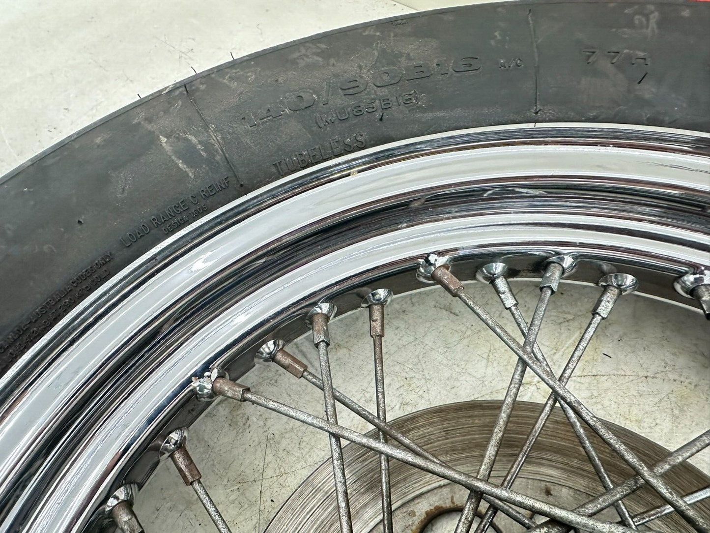 1999 HARLEY SOFTAIL 99 Down 16" Rear Wheel Rim Tire Spoke Laced W/ Hub