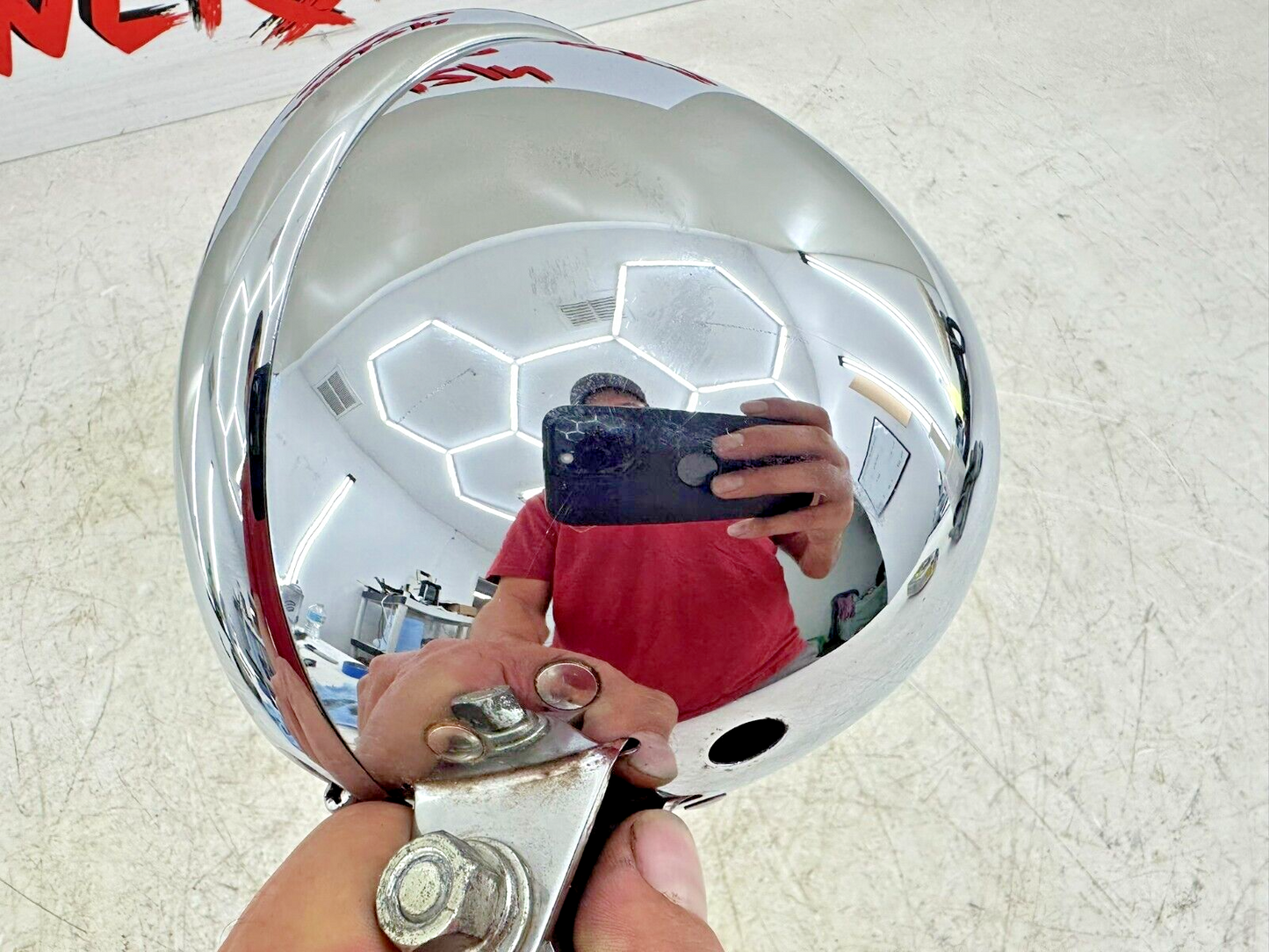 1999 HARLEY SOFTAIL Chrome Headlight Housing Trim Ring + MTG Tab