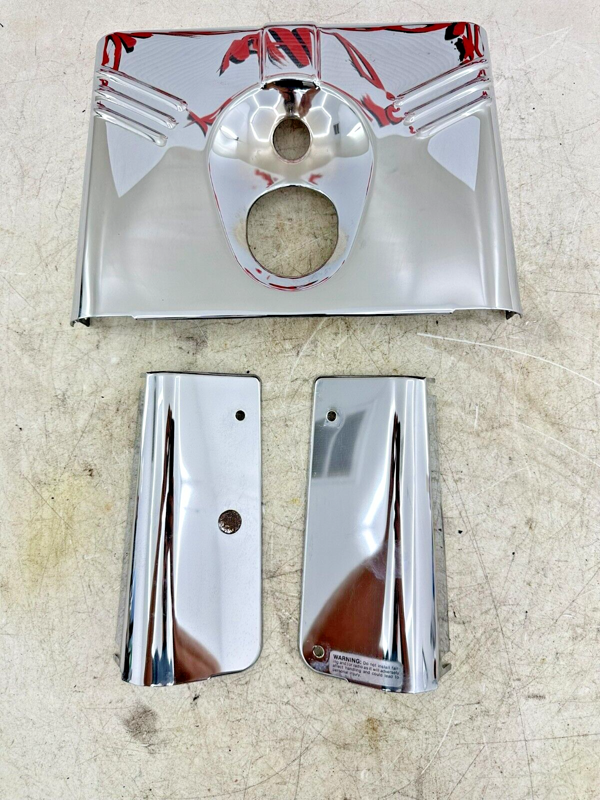 2002 HARLEY SOFTAIL Chrome Upper Fork Headlight Tin Ribbed Face Cover Kit