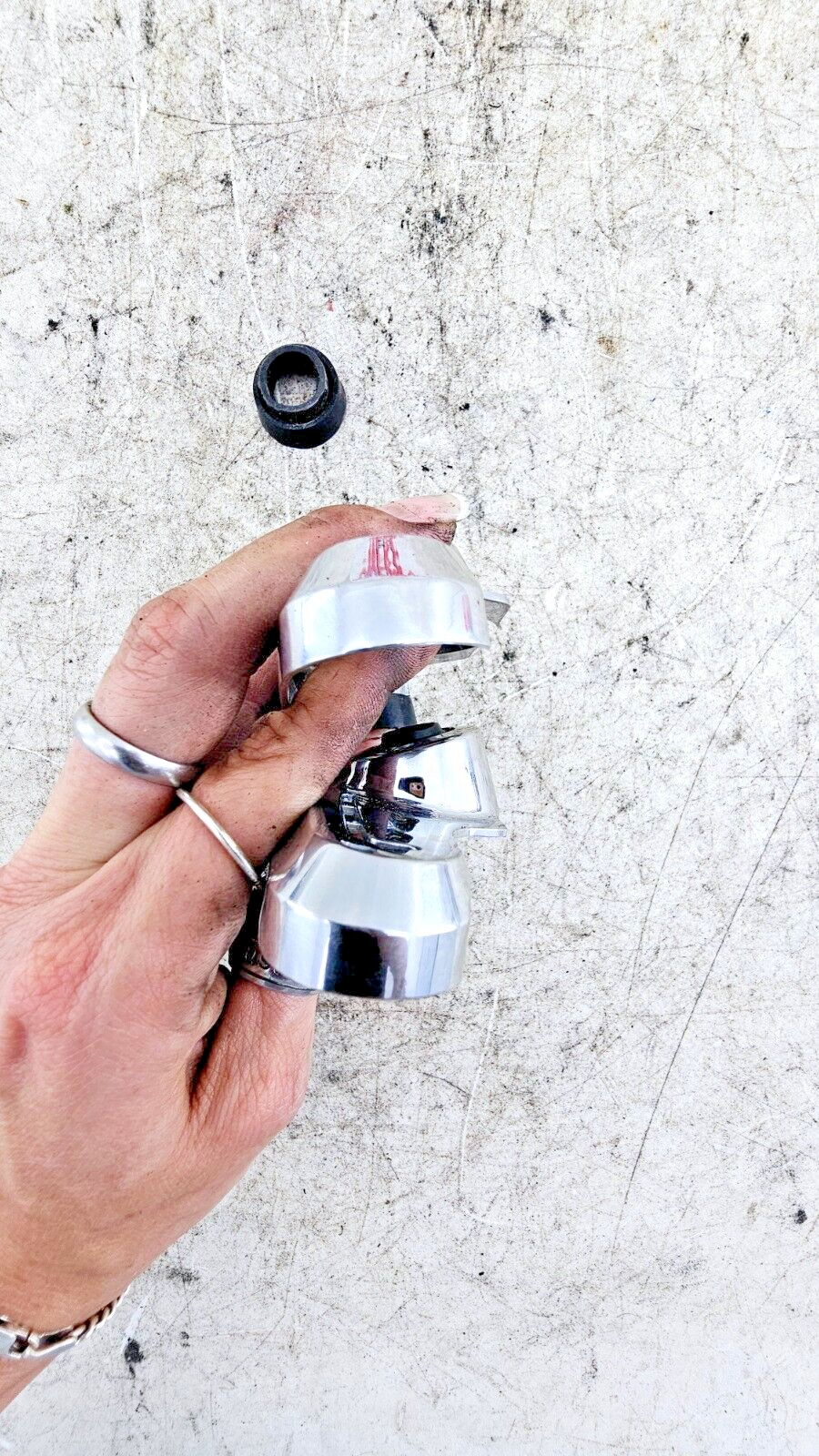 1998 HARLEY FLH ELECTRA GLIDE Chrome Head Bolt Cover Spark Plug Surround