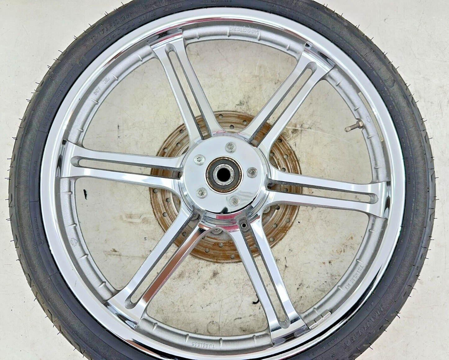 2002 HARLEY DYNA LOW RIDER 21" Slotted 6 Spoke Front Wheel Rim Tire 00 Up Front