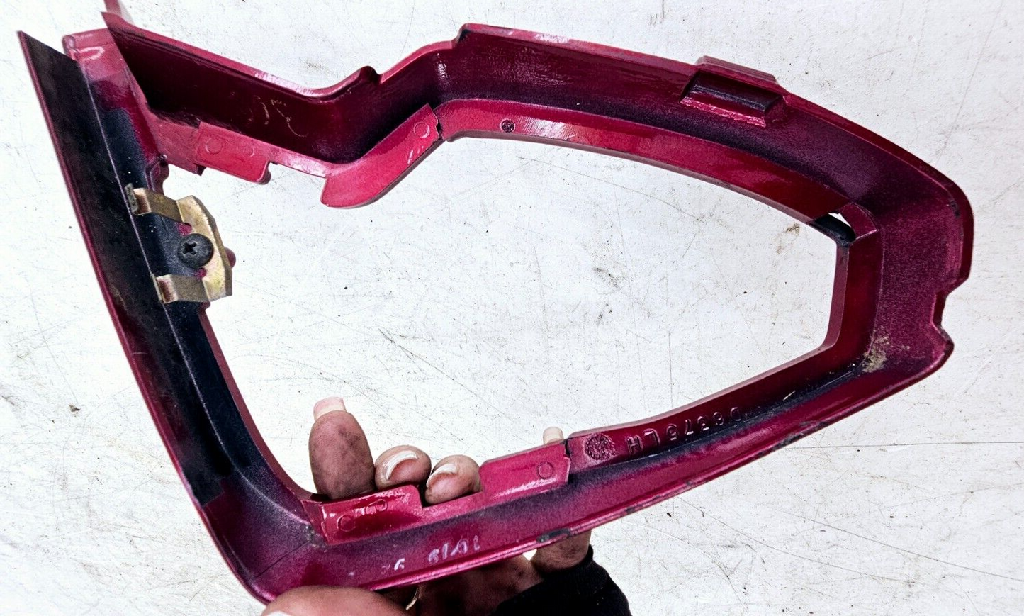 1993 HONDA GOLDWING GL1500 Left Side Mirror Trim Ring Filler Panel Red OEM