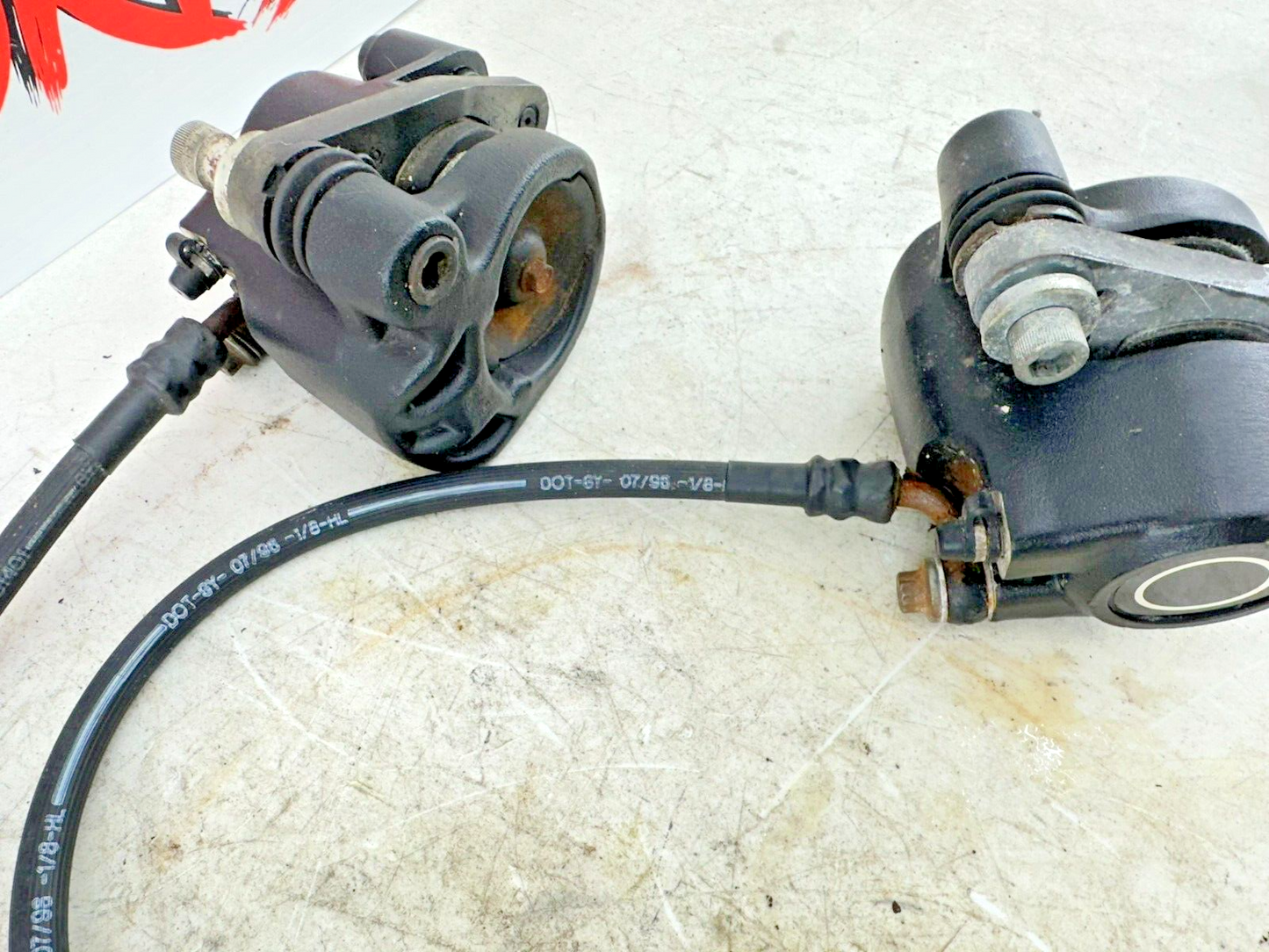 1997 HARLEY DYNA 99 Down Dual Caliper Hose + 11/16 Master Cylinder