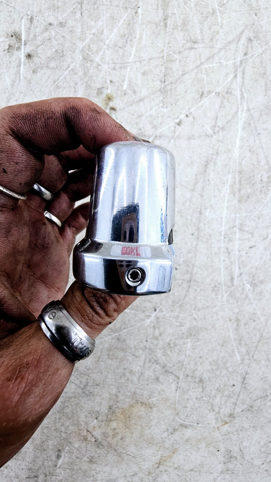 1988 HARLEY SOFTAIL Oil Pressure Sending Unit Chrome Cover