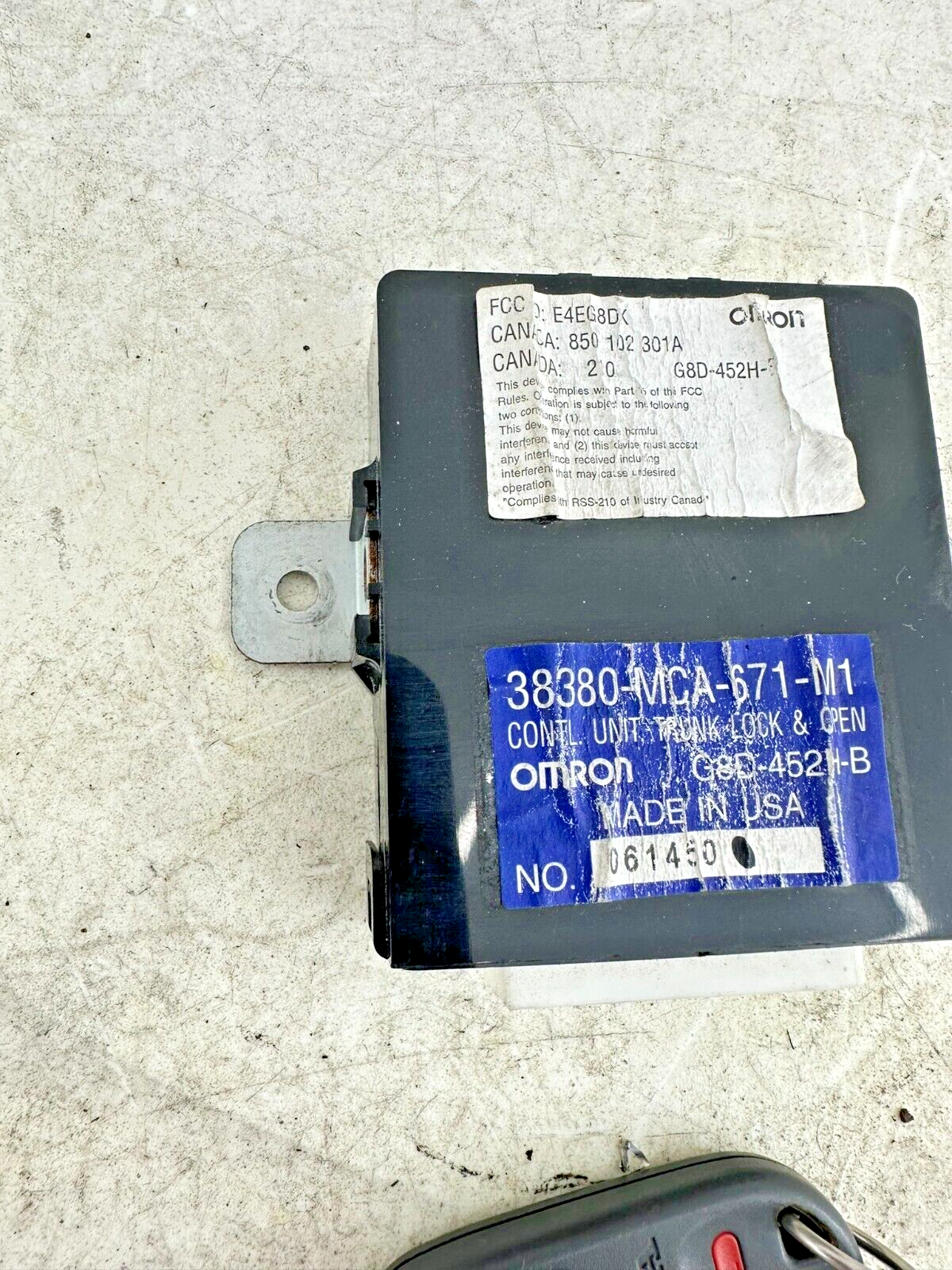 2004 Honda Goldwing GL1800 Trunk Lock Opener Box Module W/Fob