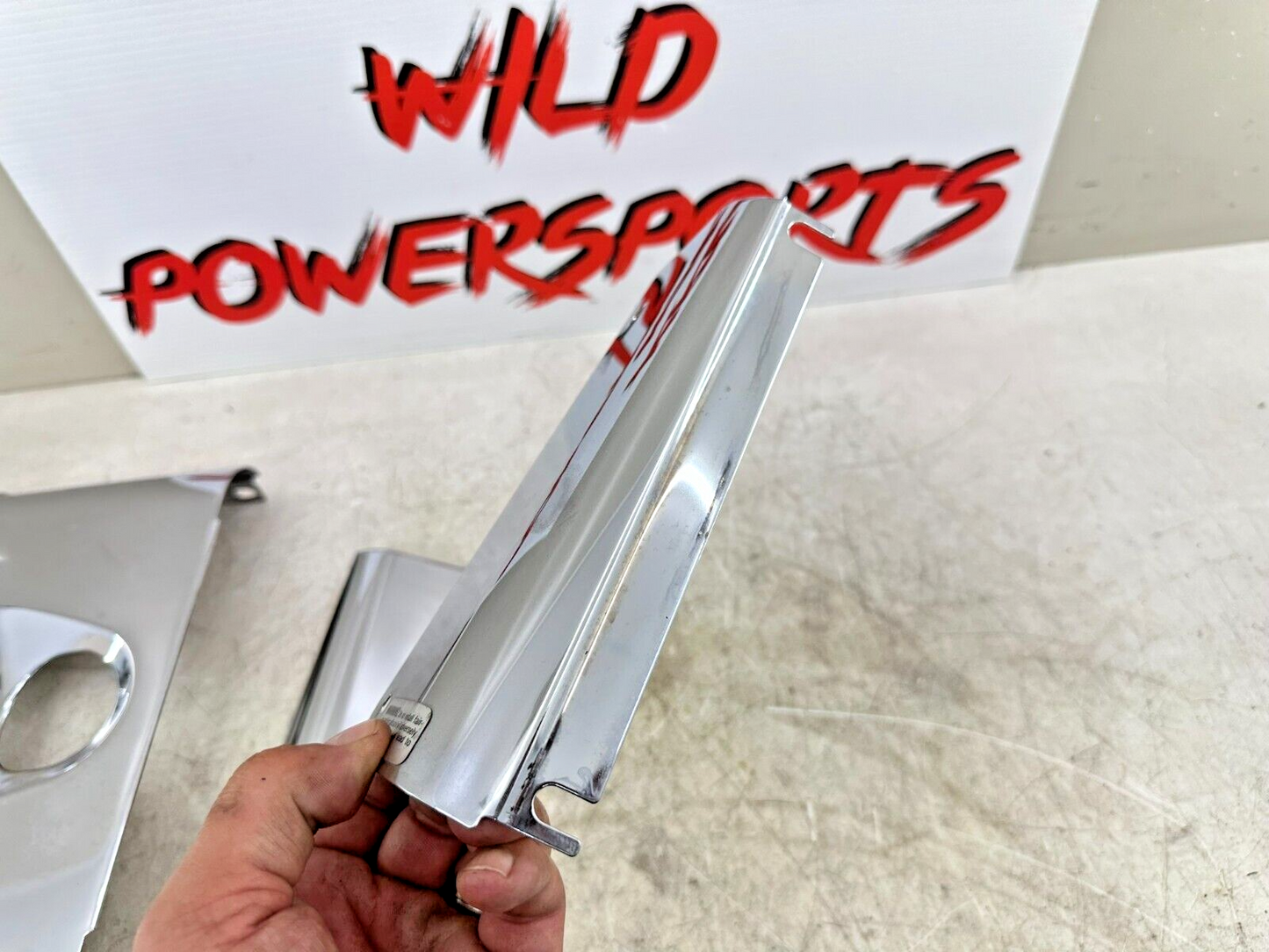 2002 HARLEY SOFTAIL Chrome Upper Fork Headlight Tin Ribbed Face Cover Kit