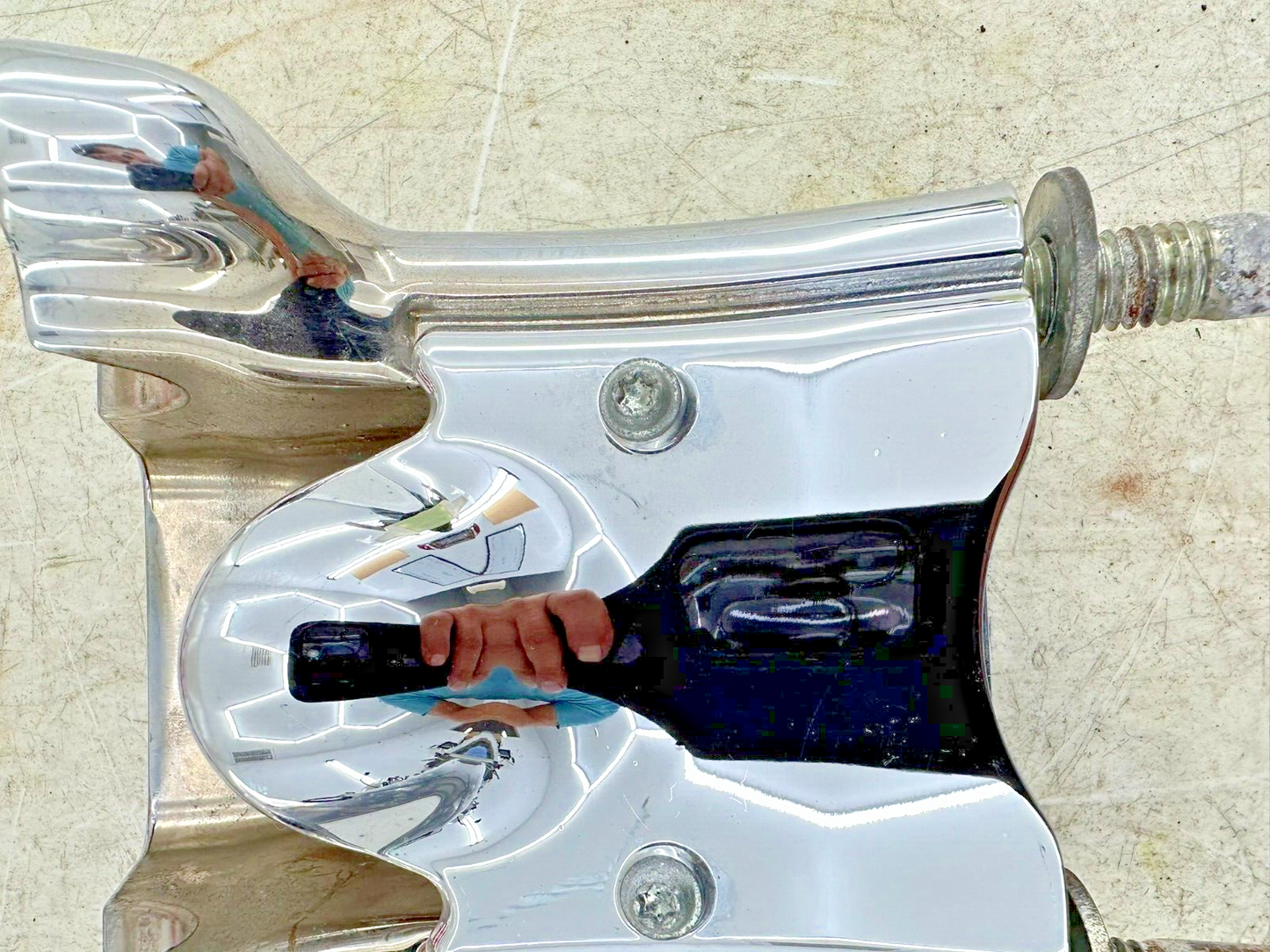 2004 UP HARLEY DAVIDSON SPORTSTER Chrome Handlebar Riser Clamp Risor Perch