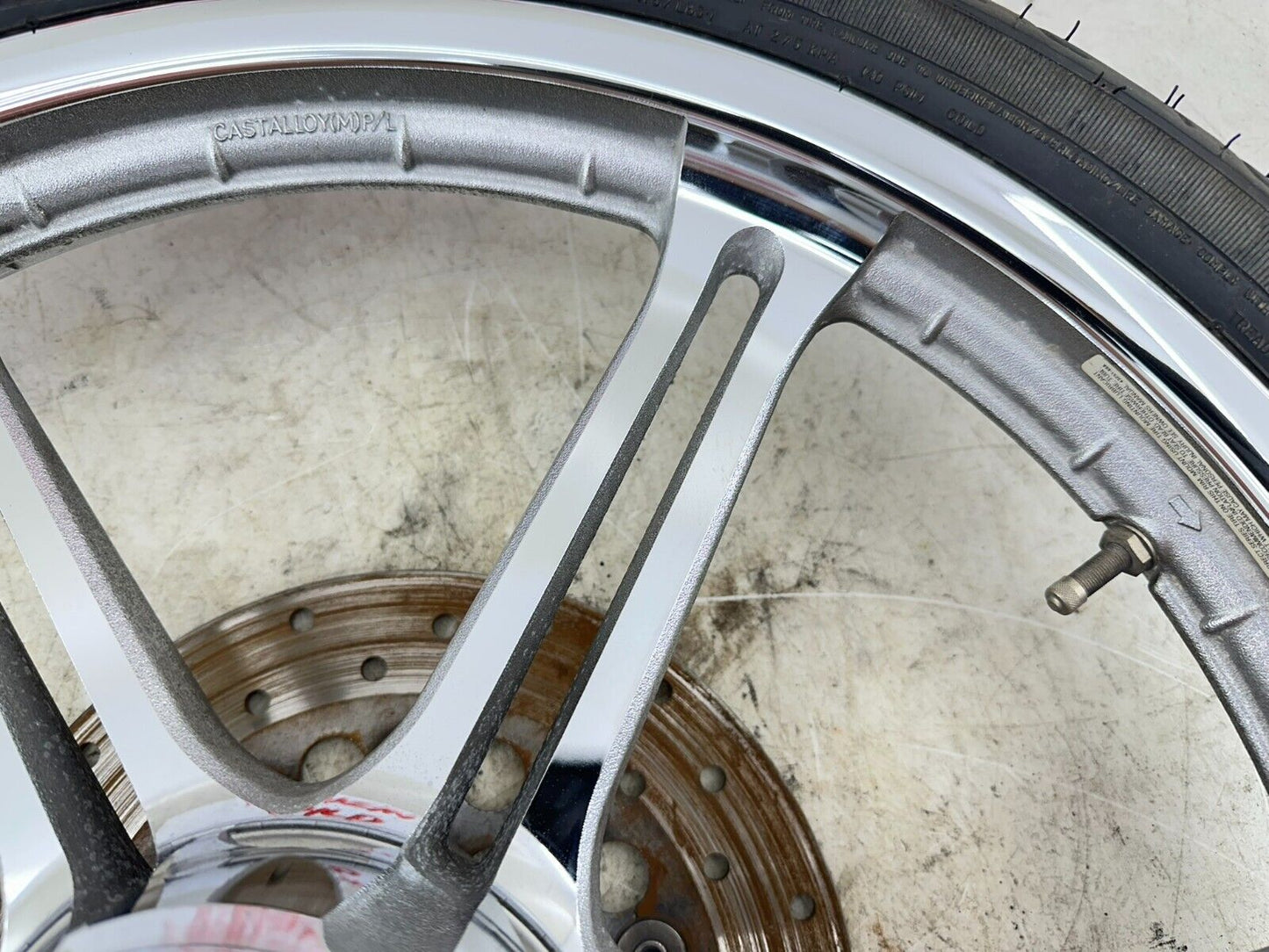 2002 HARLEY DYNA LOW RIDER 21" Slotted 6 Spoke Front Wheel Rim Tire 00 Up Front