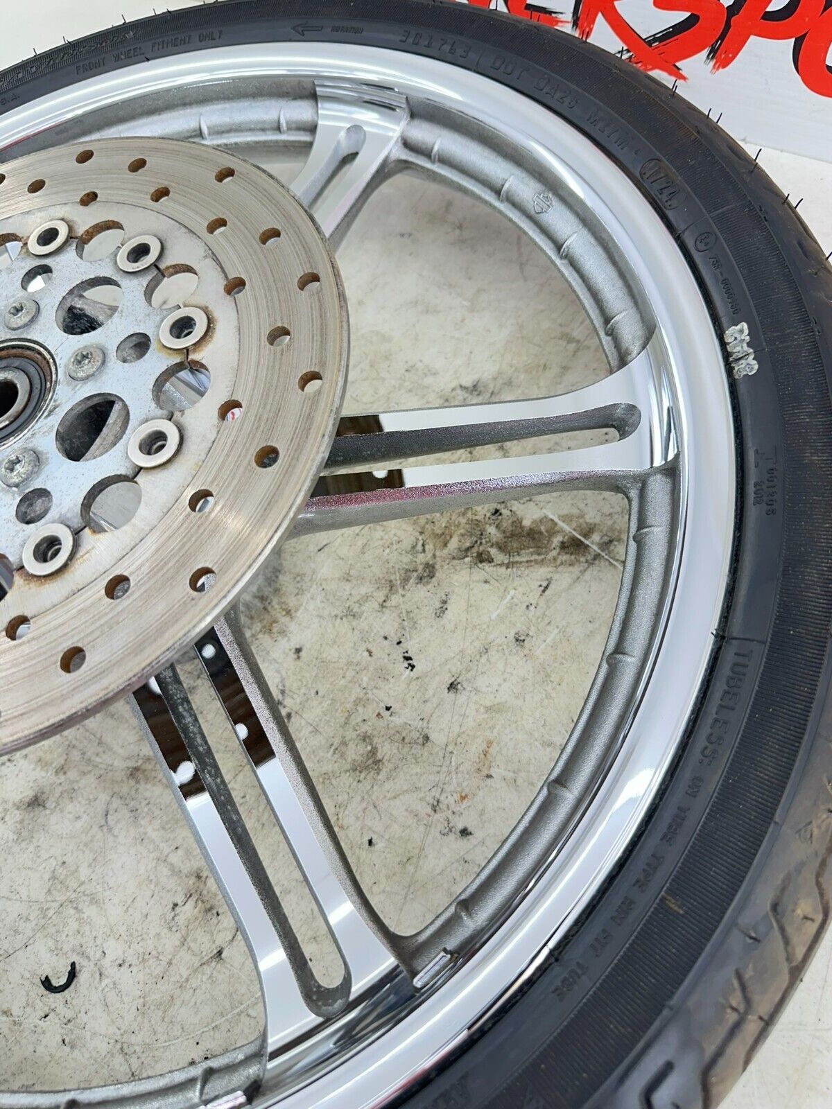 2002 HARLEY DYNA LOW RIDER 21" Slotted 6 Spoke Front Wheel Rim Tire 00 Up Front