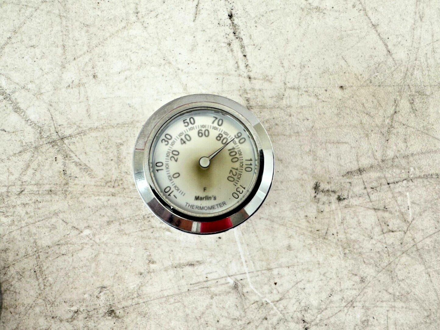 1998 HARLEY DAVIDSON SOFTAIL Marlins Thermometer + Clock Chrome Face
