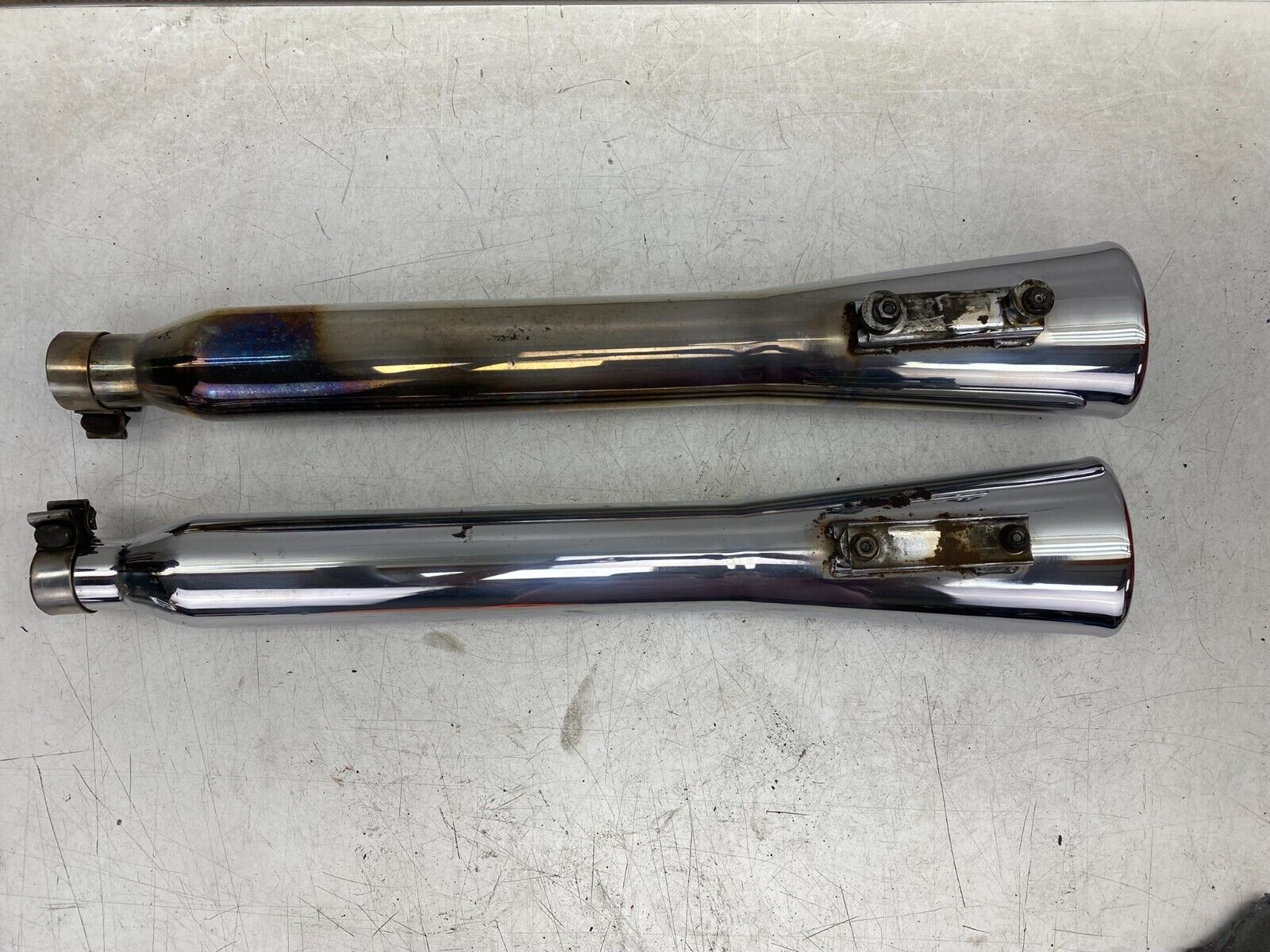 2000 HARLEY DAVIDSON FLH ROADKING EXHAUST SYSTEM SLIP ON MUFFLER SILENCER CHROME