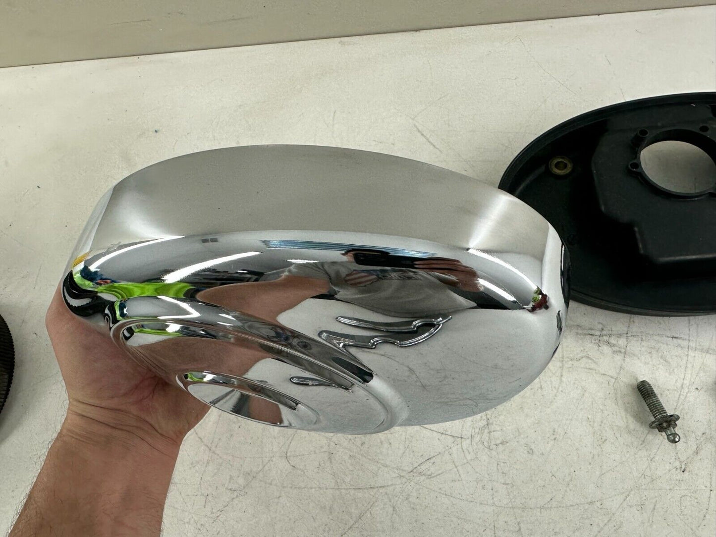 2003 HARLEY DAVIDSON SOFTAIL Air Filter Housing Backing Plate Chrome Cover