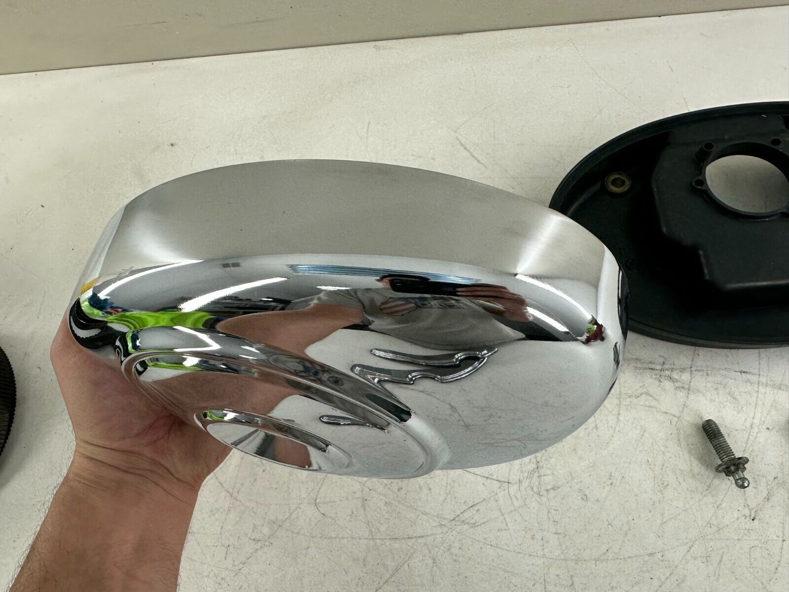 2003 HARLEY DAVIDSON SOFTAIL Air Filter Housing Backing Plate Chrome Cover
