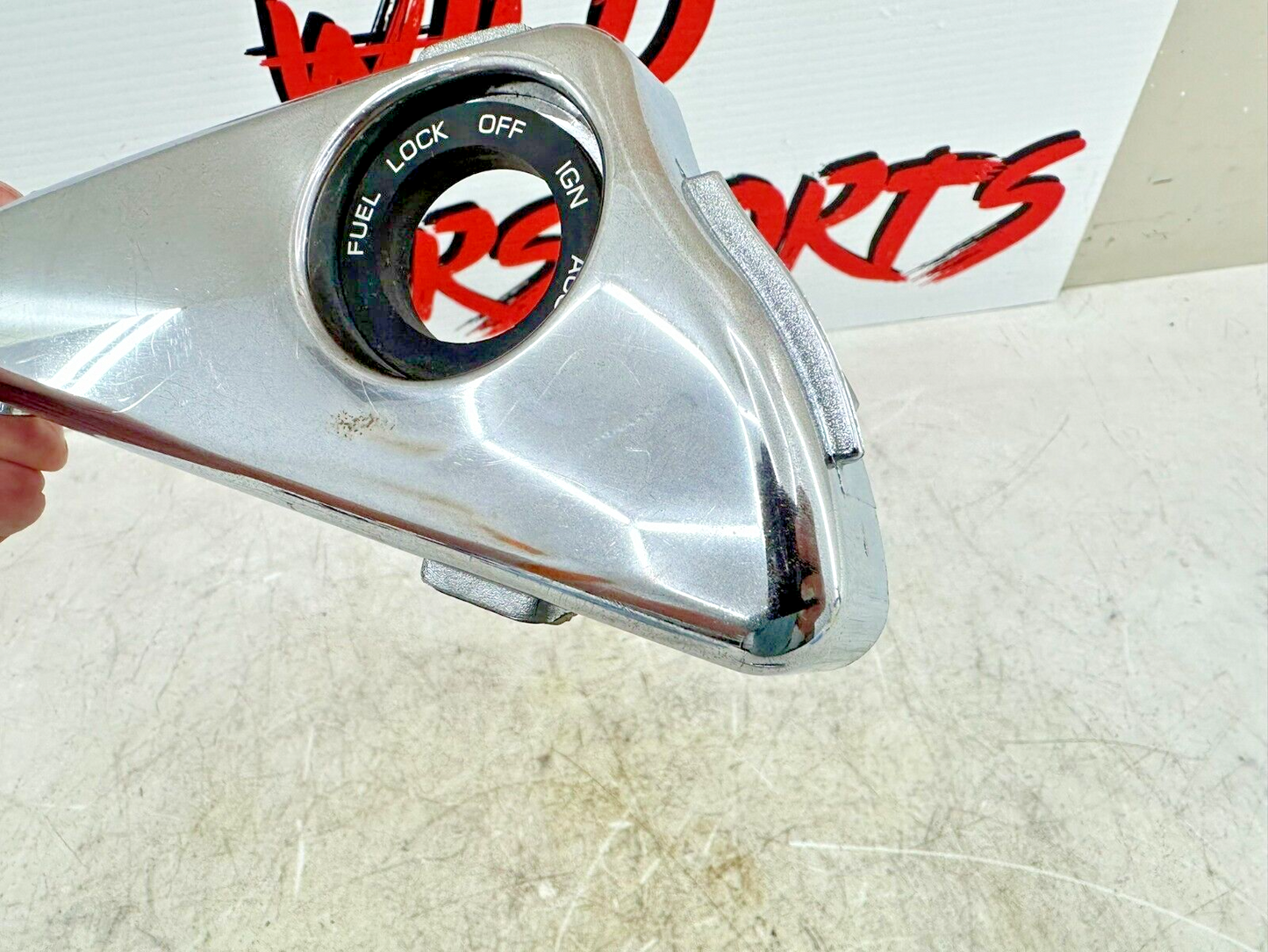 2003 Harley Davidson VRod VRSCA Chrome Ignition Switch Right Side Cover Triangle