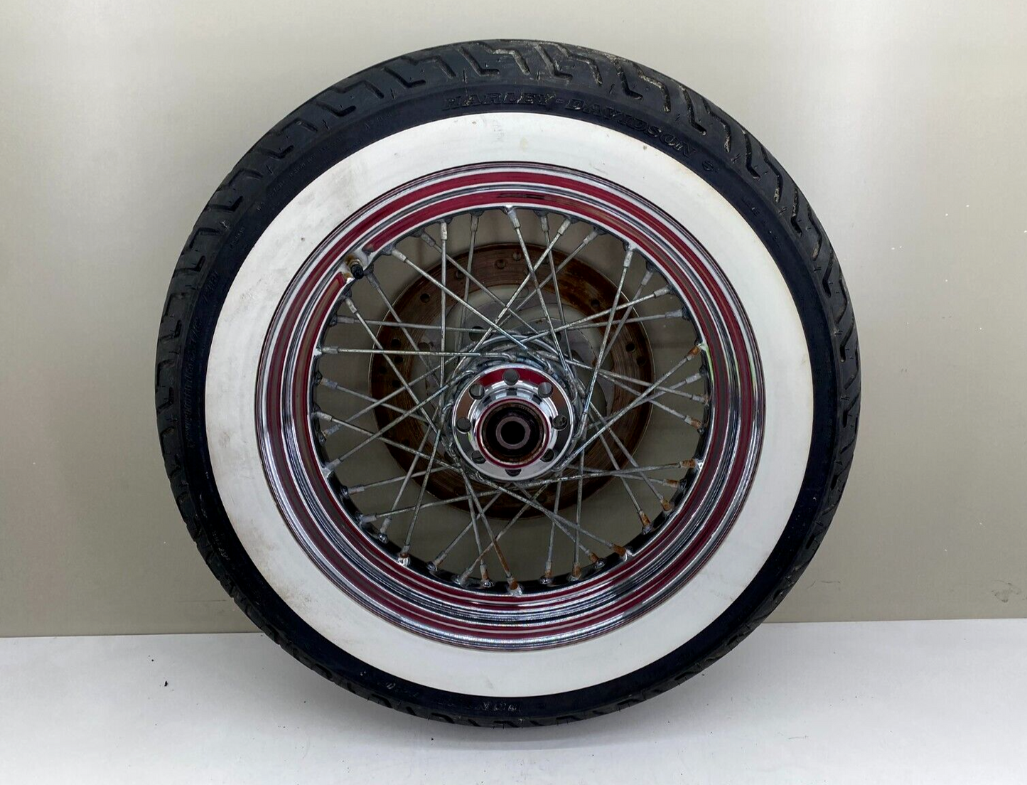 2003 HARLEY DAVIDSON SOFTAIL Heritage Front Wheel Rim Tire Spoke Laced Whitewall