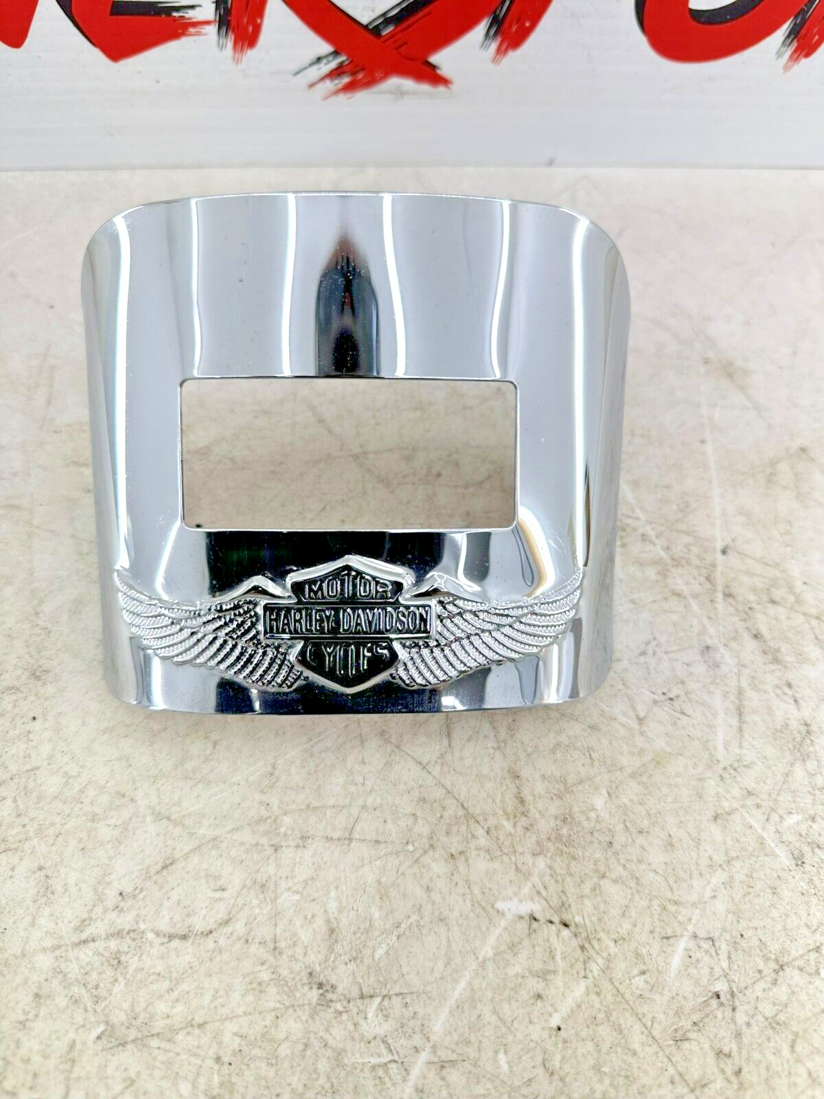 2002 HARLEY DYNA LOW RIDER OEM HD Eagle Chrome Brake Light Cover Accent