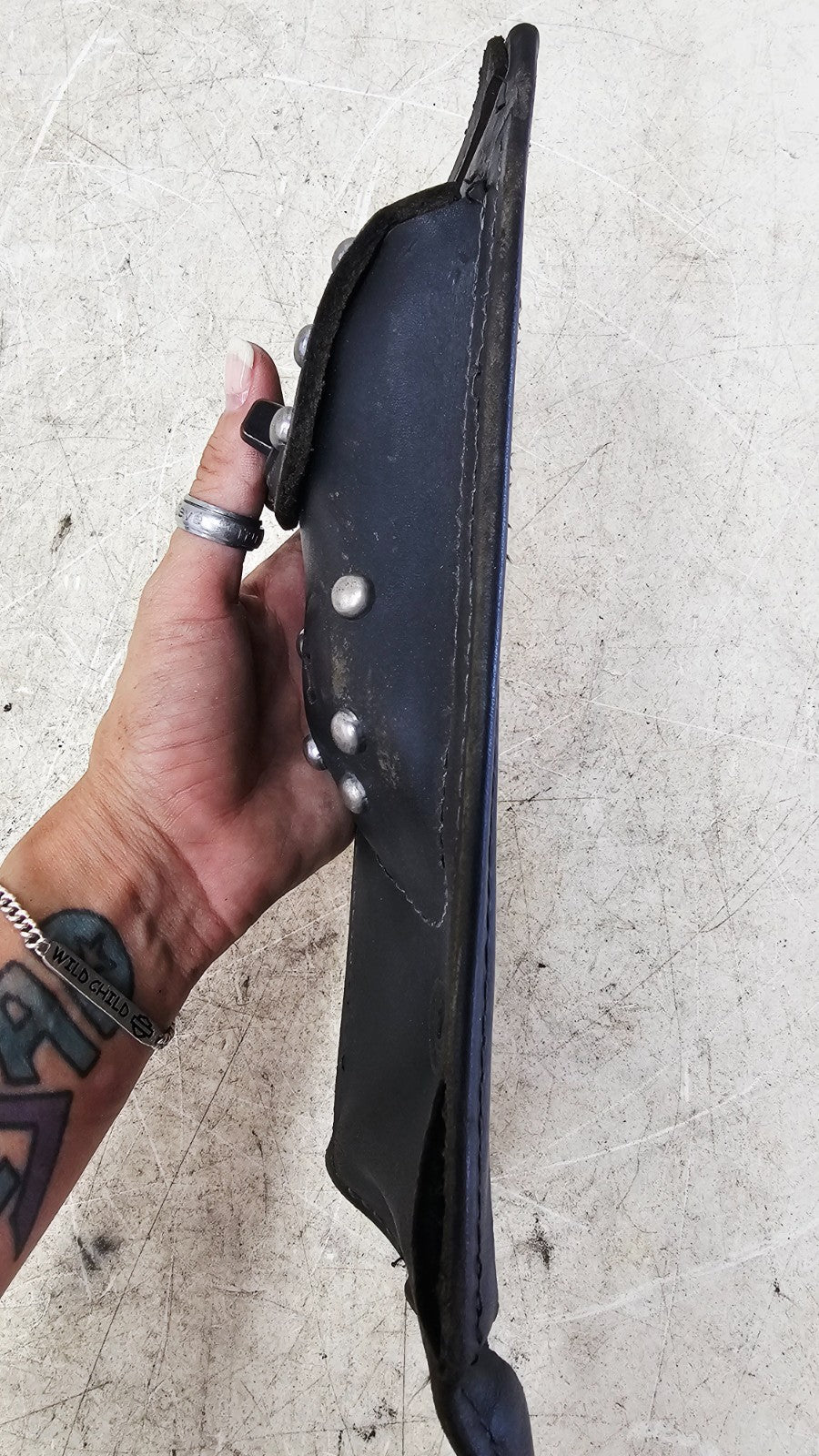 1993 HARLEY SOFTAIL Leather Fuel Tank Filler Panel Pouch Console