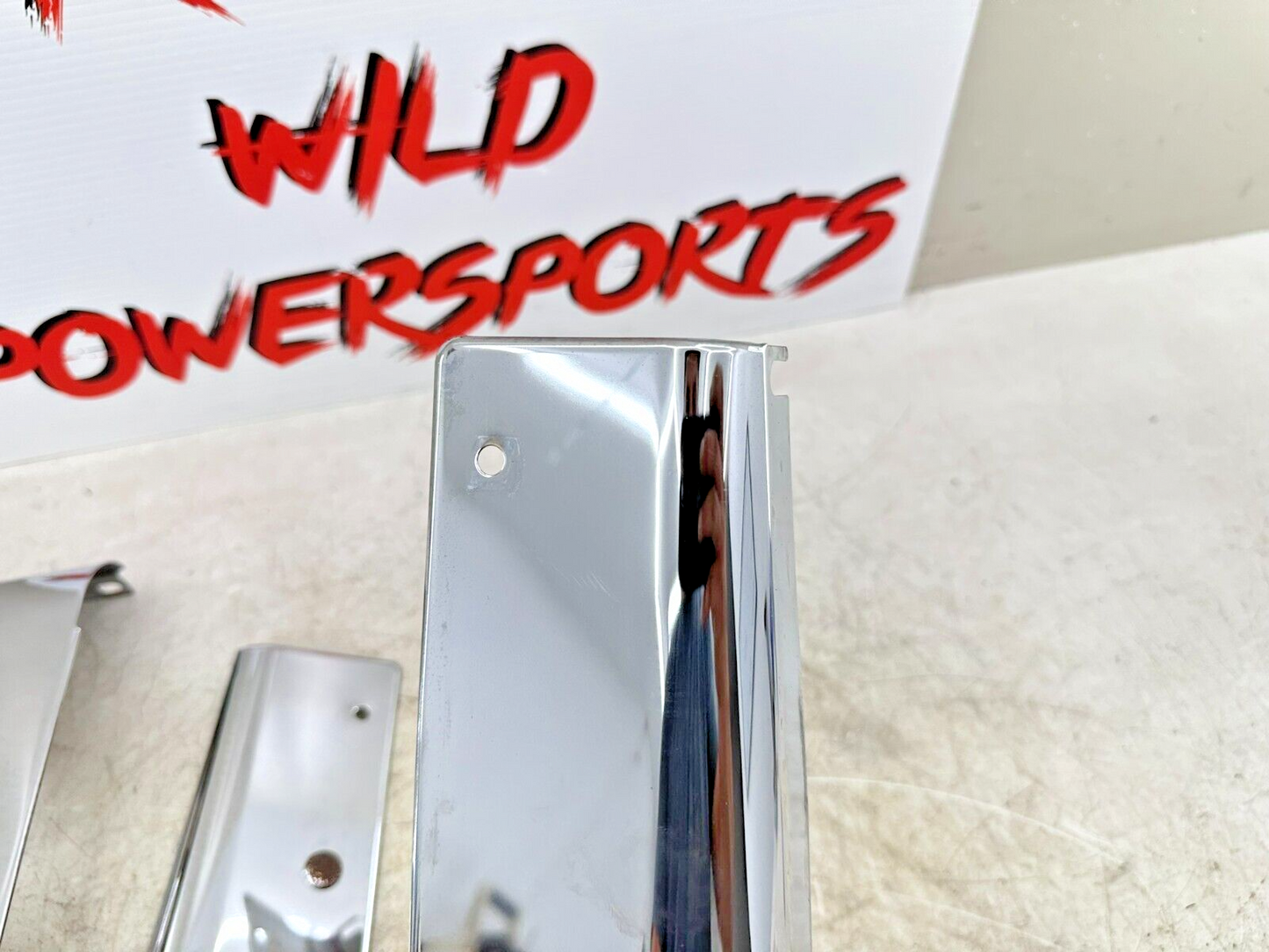 2002 HARLEY SOFTAIL Chrome Upper Fork Headlight Tin Ribbed Face Cover Kit