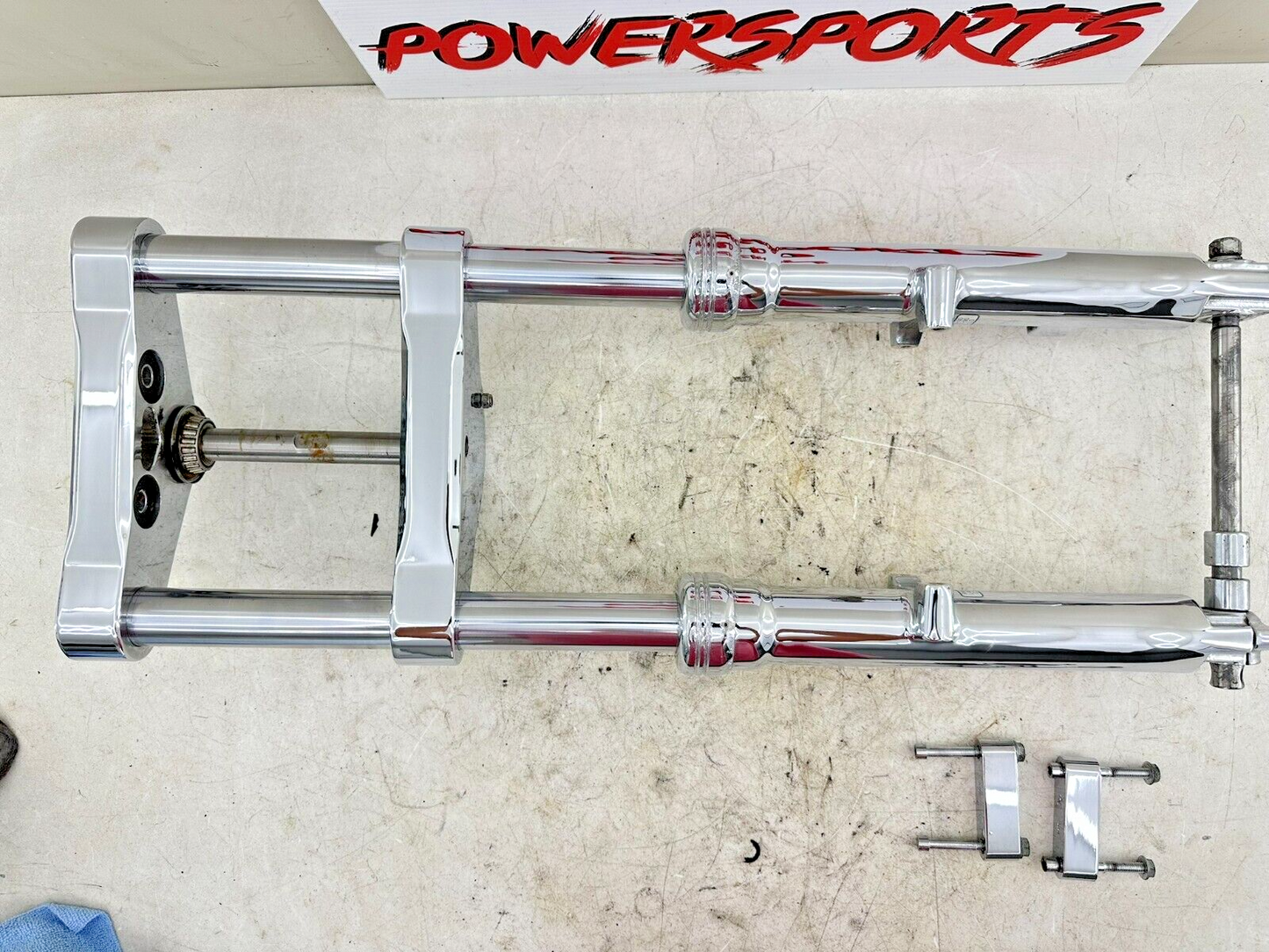 2002 HARLEY DYNA LOW RIDER 41mm Front Forks Wide Glide Chrome Lowers+Triple Tree