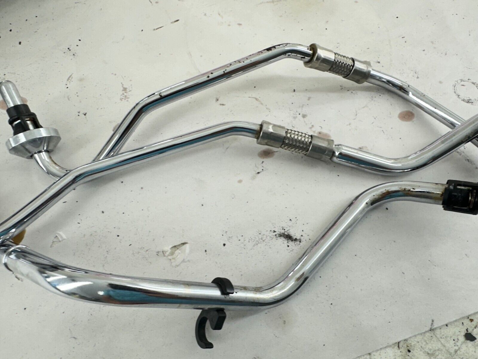 2001 HARLEY SOFTAIL Chrome Oil Tank Sack Bag With Tubes Hoses