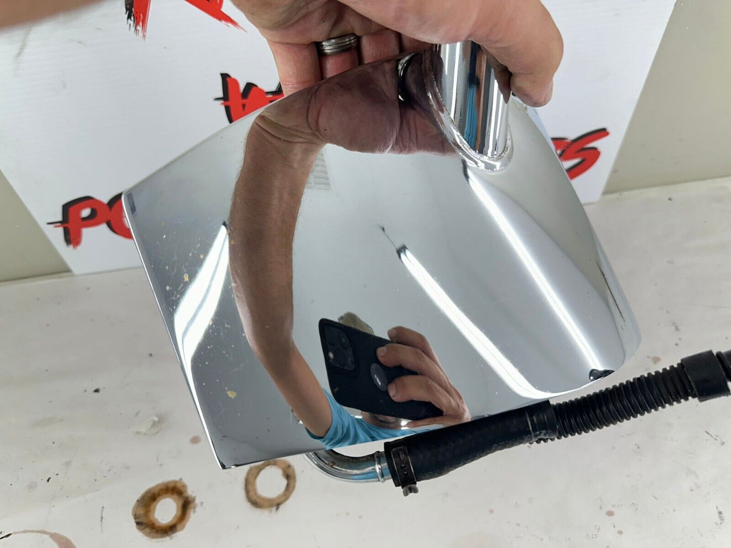 2001 HARLEY SOFTAIL Chrome Oil Tank Sack Bag With Tubes Hoses