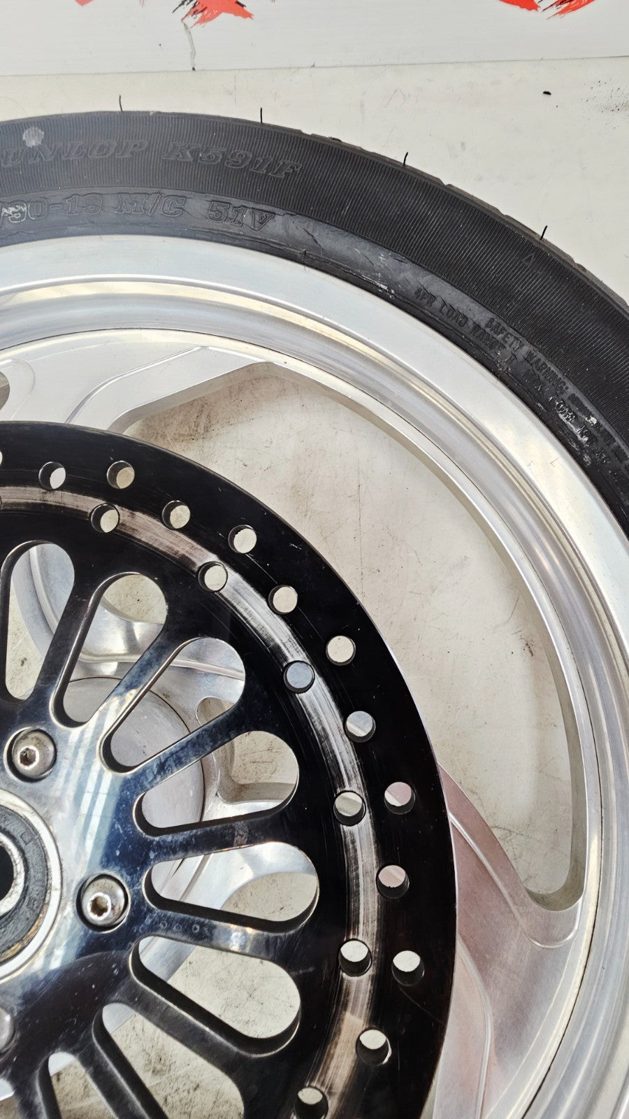 1993 HARLEY SOFTAIL Front Wheel Rim Tire 3 Spoke