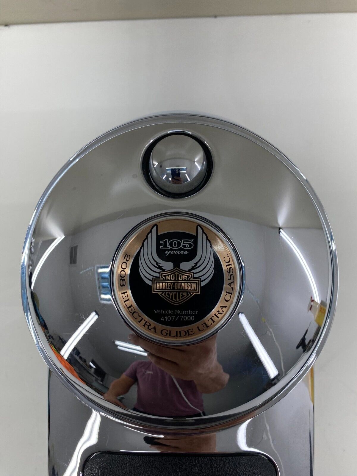 2008 Harley Davidson Electra Glide ANNIVERSARY LOGO GAS TANK DASH GAS CAP LID