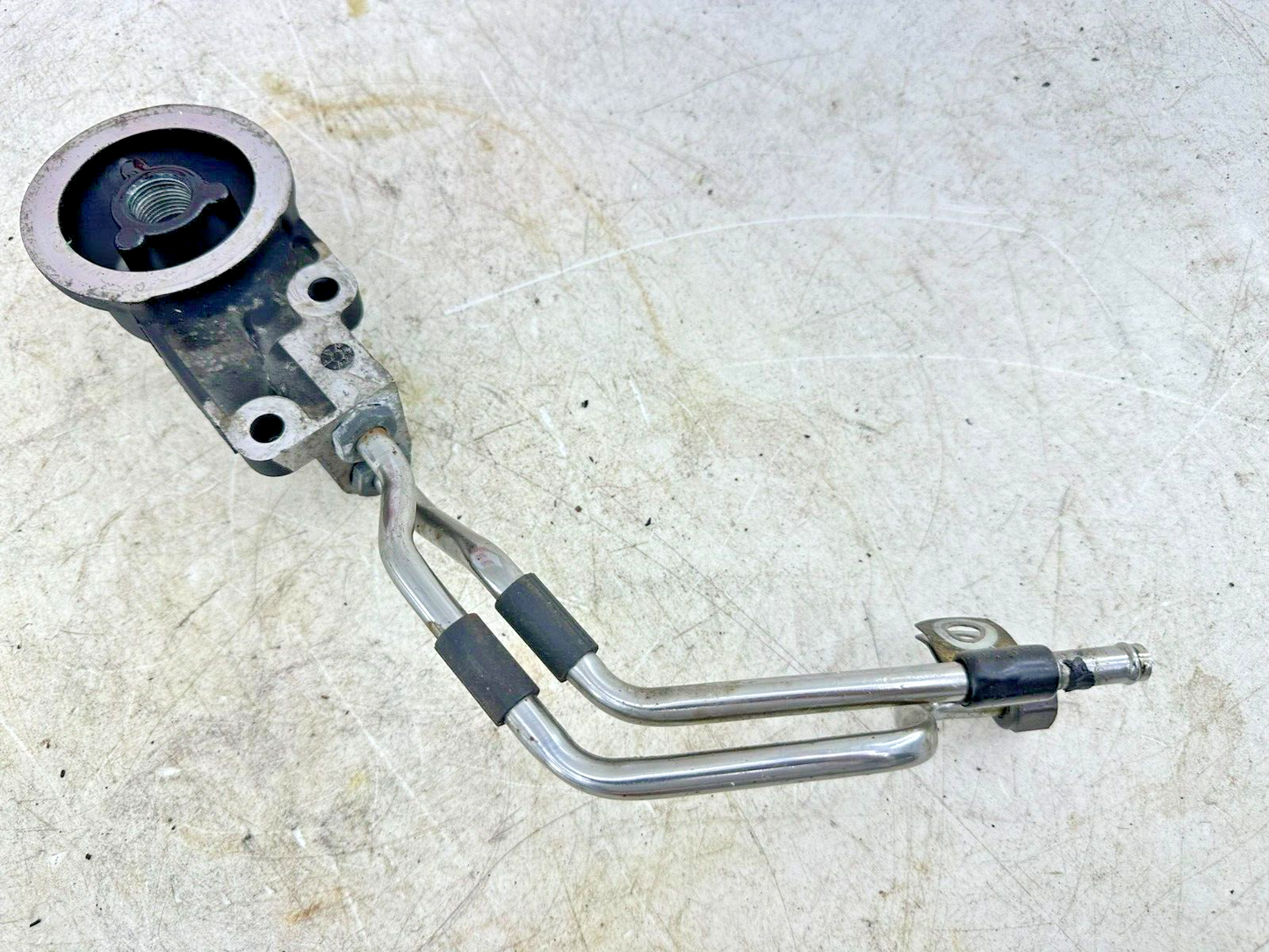 1997 HARLEY DYNA OEM HD Oil Filter Housing Mount + Hoses