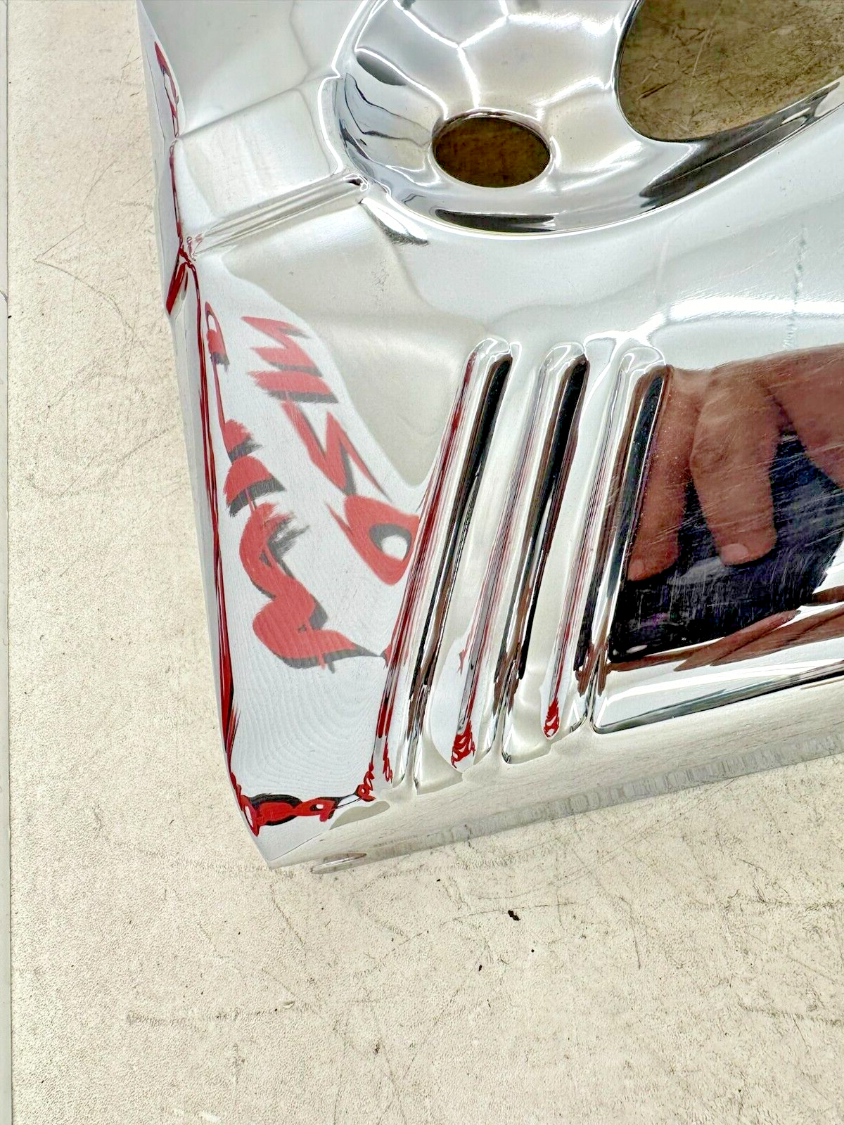 2002 HARLEY SOFTAIL Chrome Upper Fork Headlight Tin Ribbed Face Cover Kit