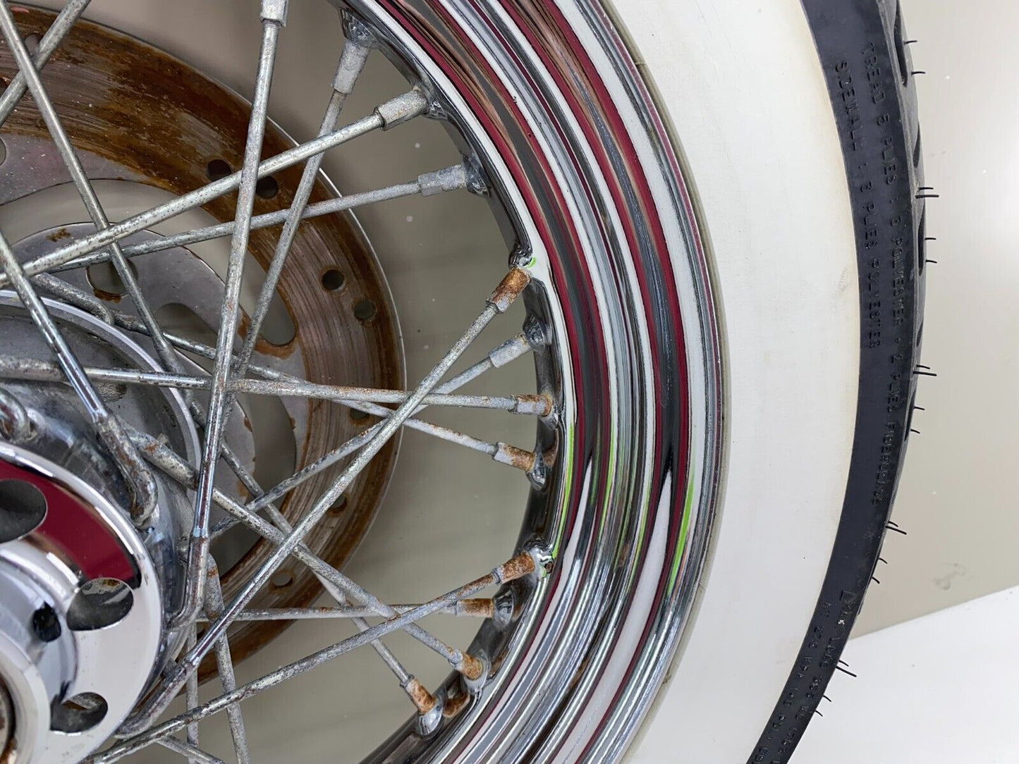 2003 HARLEY DAVIDSON SOFTAIL Heritage Front Wheel Rim Tire Spoke Laced Whitewall