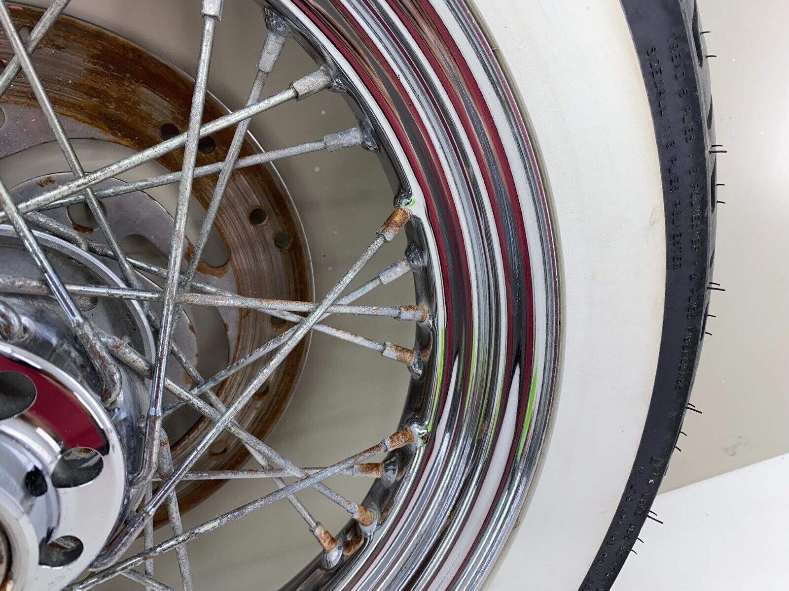 2003 HARLEY DAVIDSON SOFTAIL Heritage Front Wheel Rim Tire Spoke Laced Whitewall