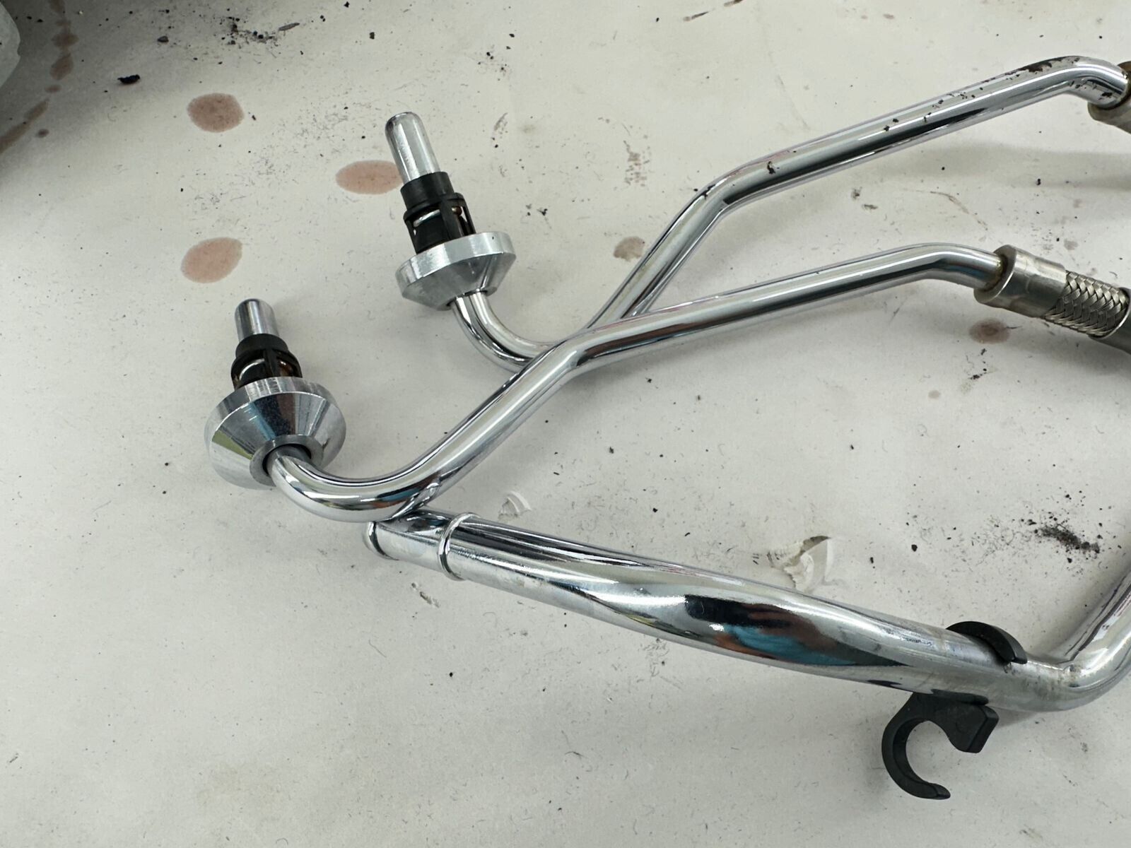 2001 HARLEY SOFTAIL Chrome Oil Tank Sack Bag With Tubes Hoses