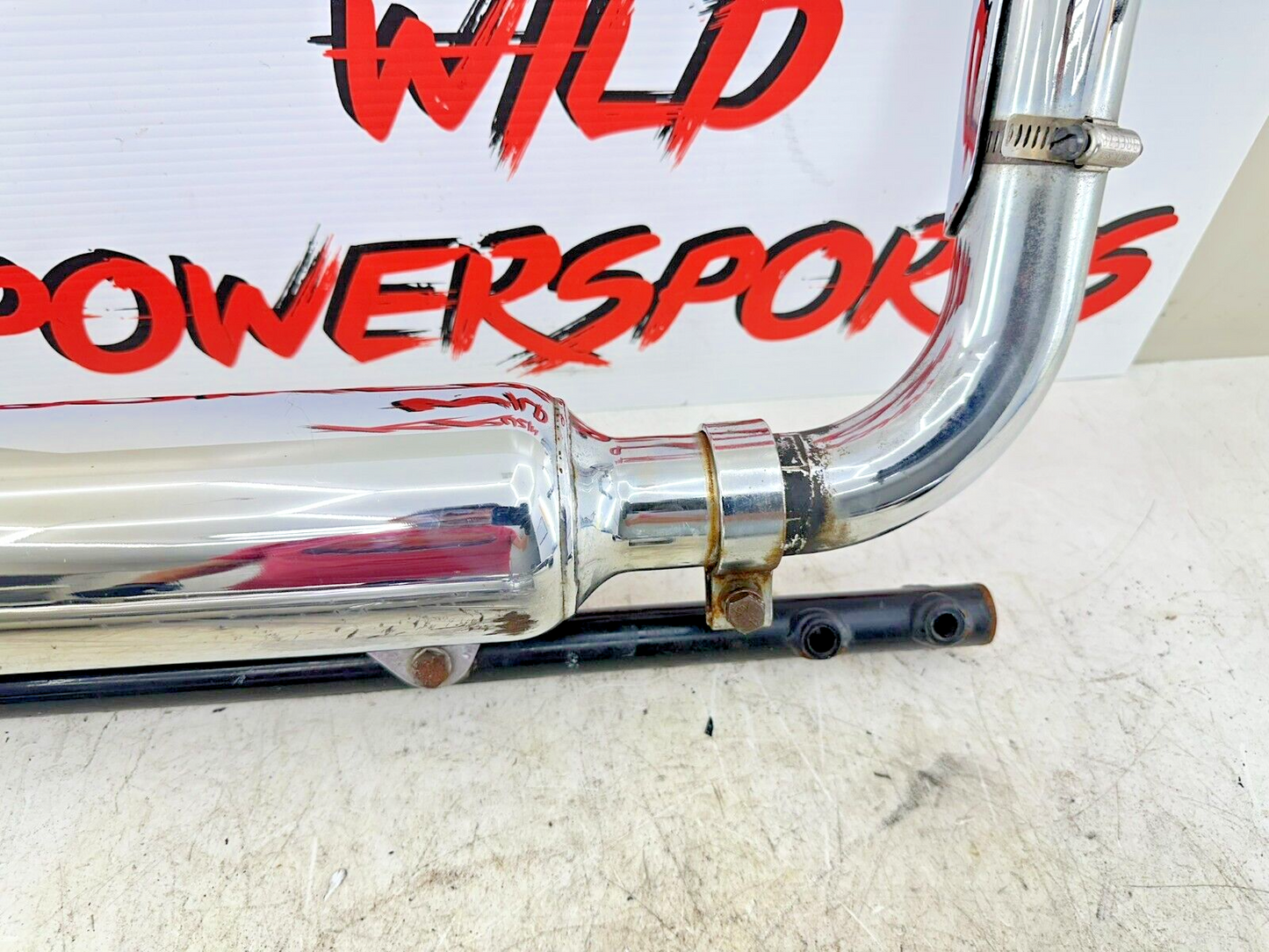 1995 HARLEY SOFTAIL Chrome Fish Tail Dual Exhaust System Header Muffler