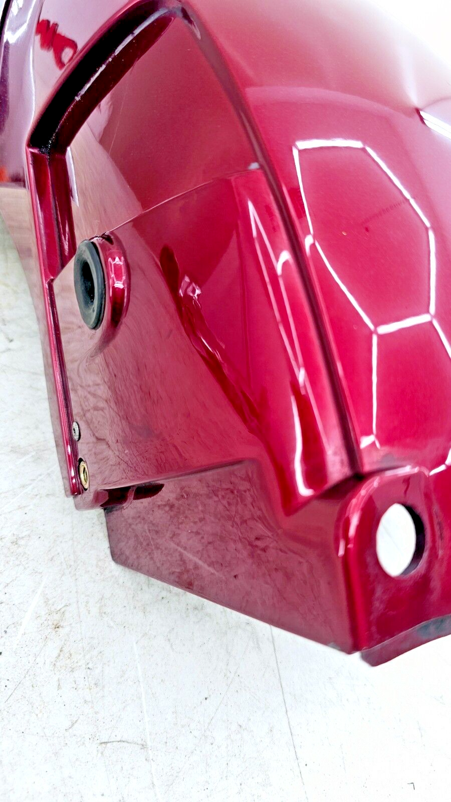 1993 HONDA GOLDWING GL1500 Front Fender Rear Section w/ Chrome Trim Red